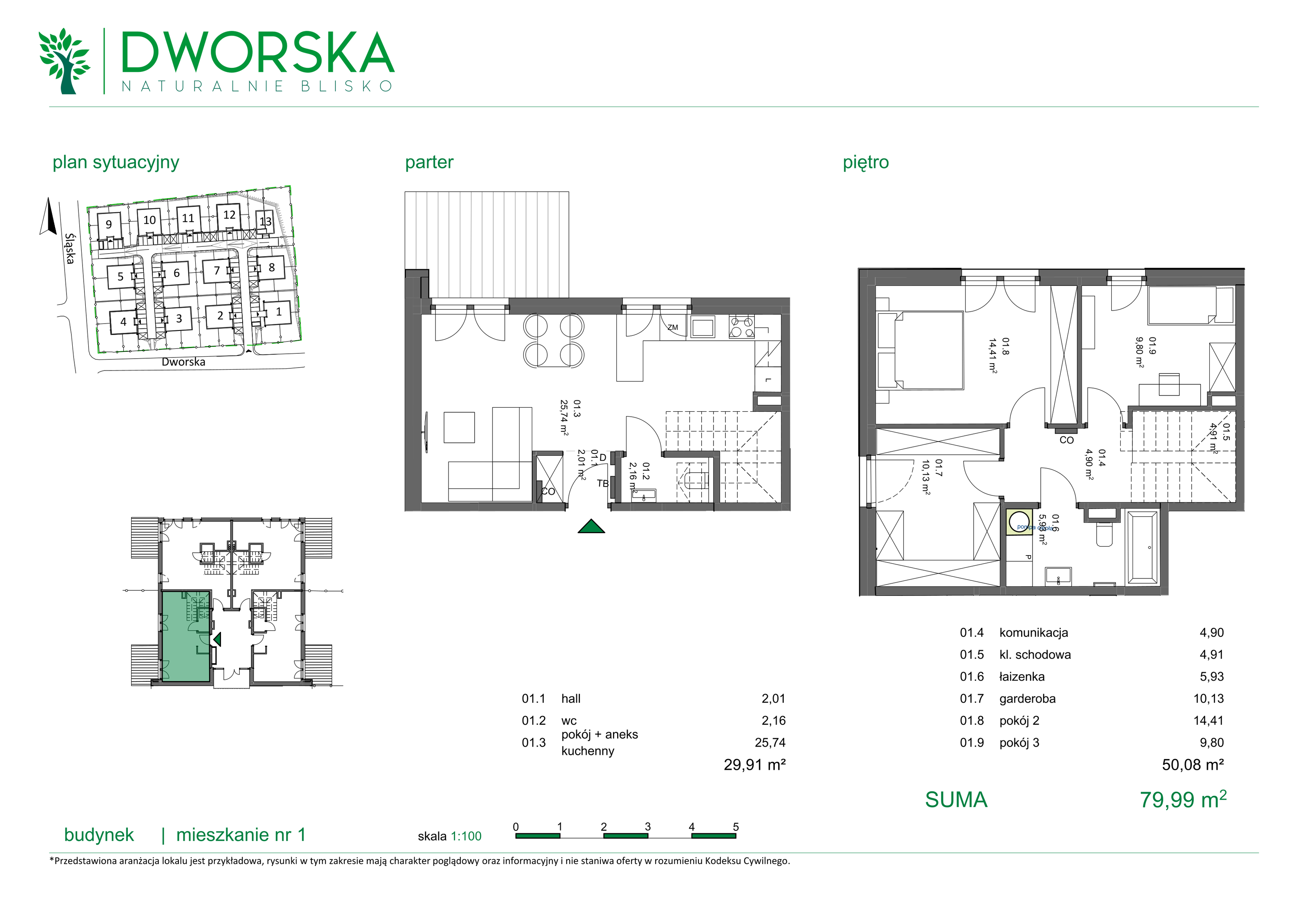 Apartament 79,99 m², parter, oferta nr 1/1, Osiedle Dworska, Siemianowice Śląskie, Centrum, ul. Dworska-idx