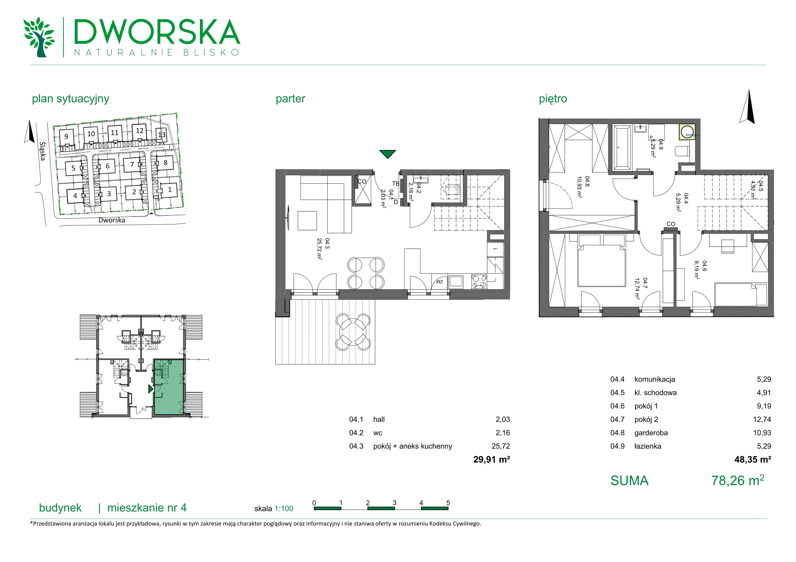 Apartament 78,26 m², parter, oferta nr 12/4, Osiedle Dworska, Siemianowice Śląskie, Centrum, ul. Dworska-idx