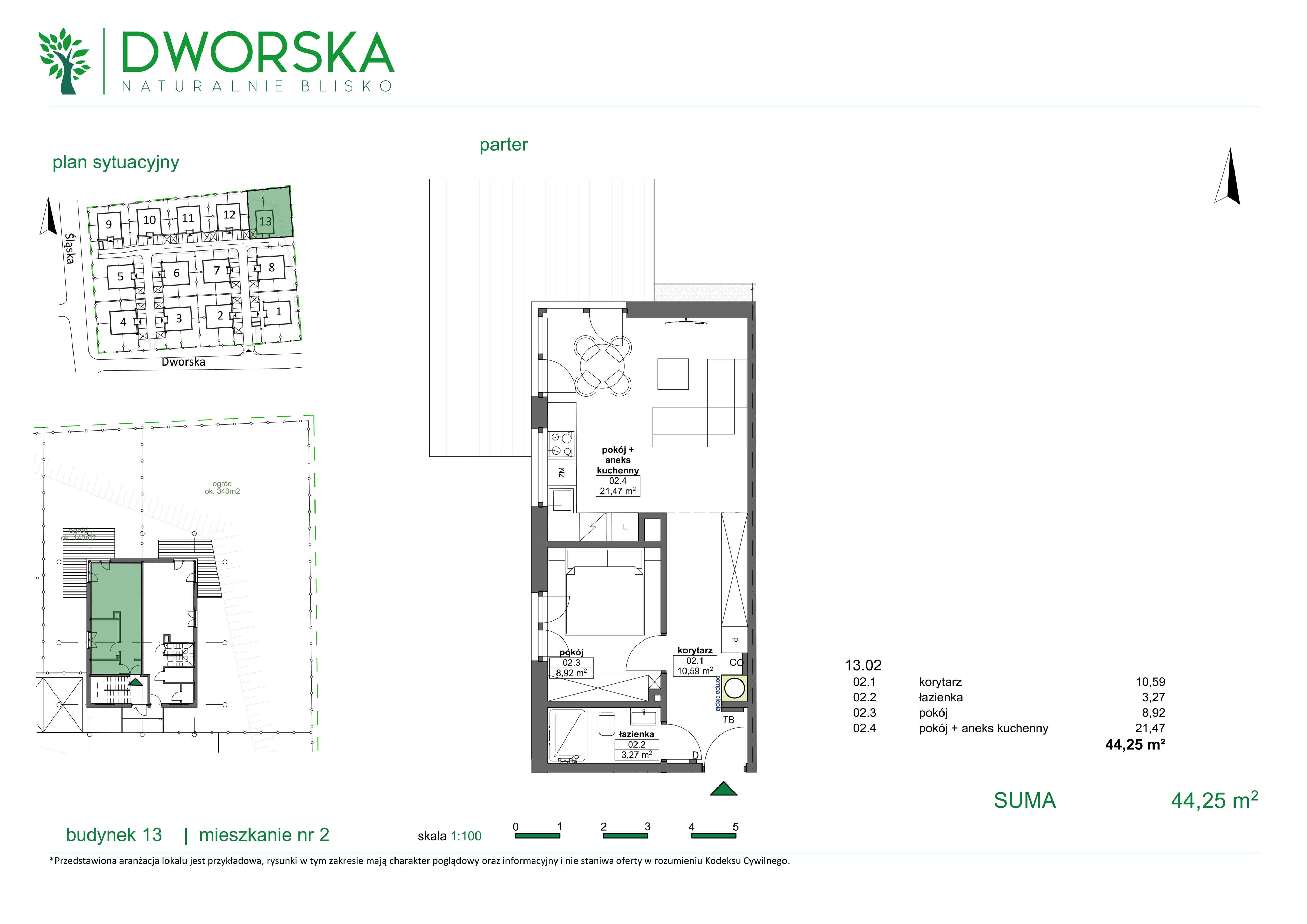 Apartament 44,25 m², parter, oferta nr 13/2, Osiedle Dworska, Siemianowice Śląskie, Centrum, ul. Dworska-idx