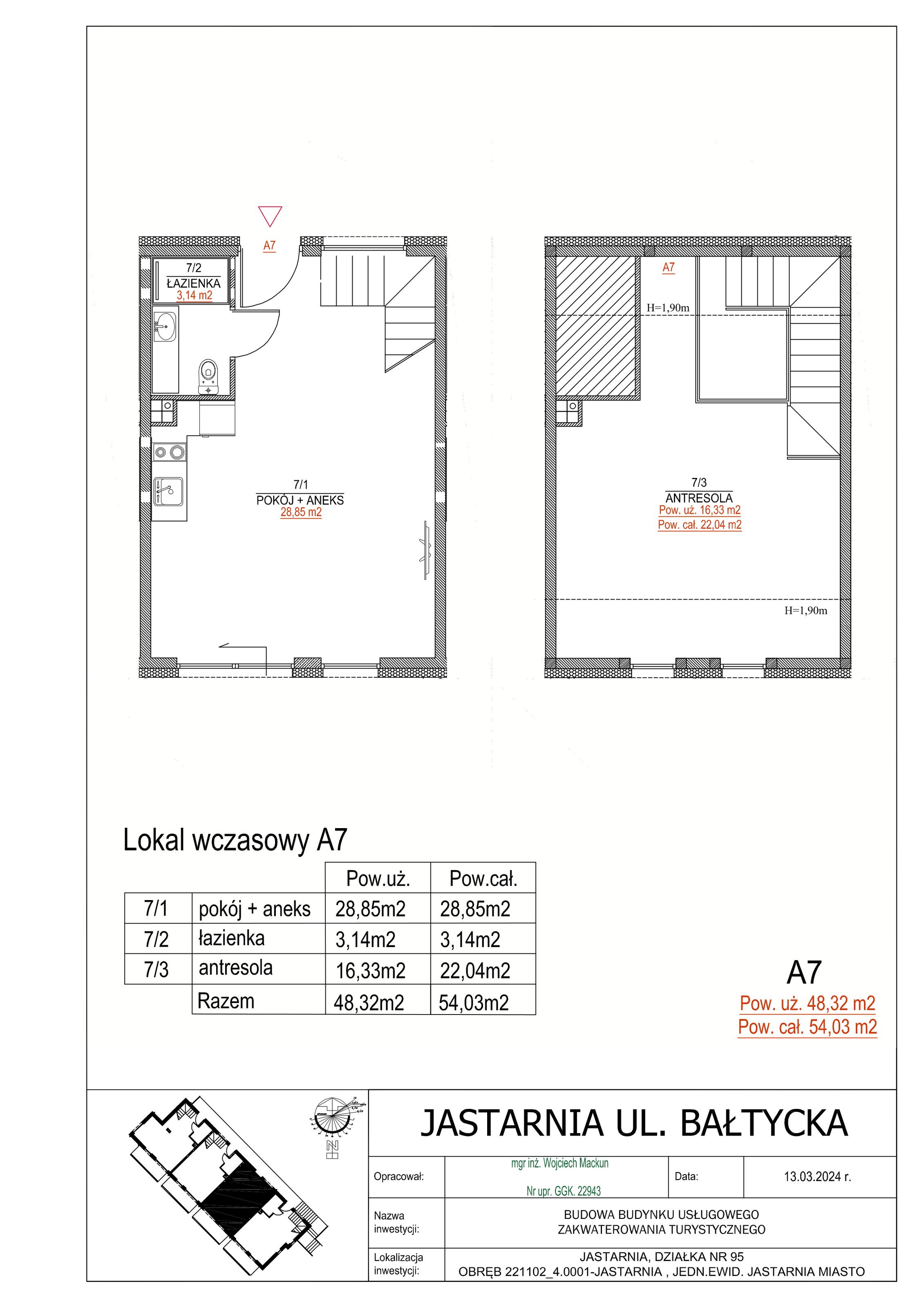 Apartament inwestycyjny 48,32 m², piętro 1, oferta nr A7, Apartamenty Wyspa, Jastarnia, ul. Bałtycka 5-idx