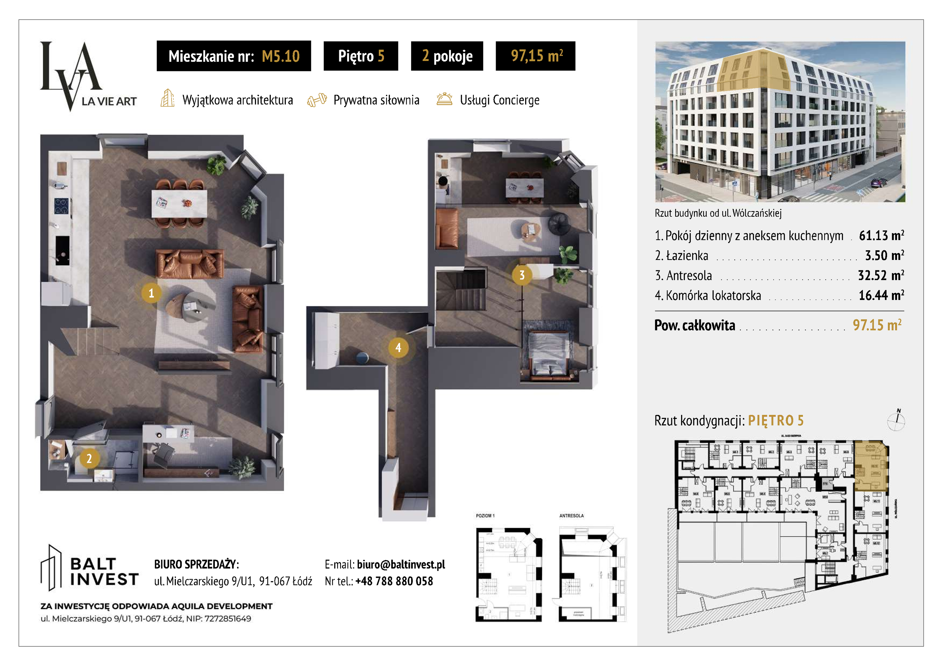 Apartament 95,87 m², piętro 5, oferta nr M5_10, La Vie Art, Łódź, Polesie, ul. 6 Sierpnia 10-idx