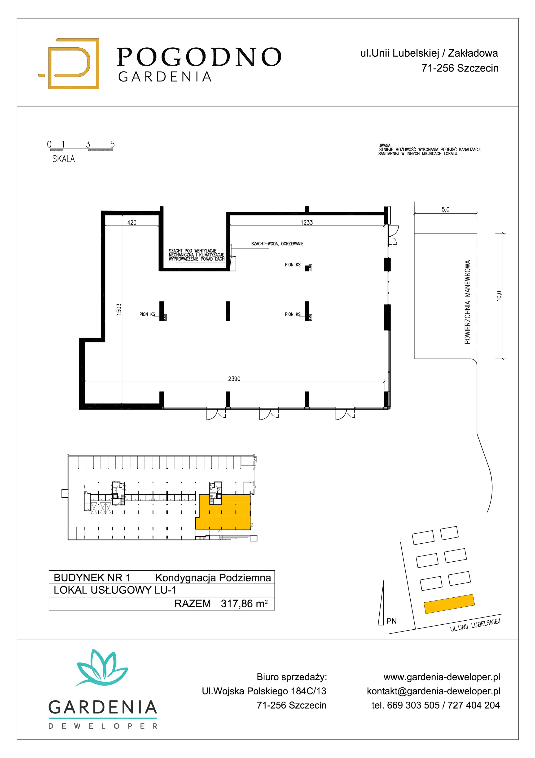 Lokal użytkowy 317,86 m², oferta nr LU-1, Gardenia Pogodno - lokale użytkowe, Szczecin, Zachód, Pogodno, ul. Unii Lubelskiej-idx