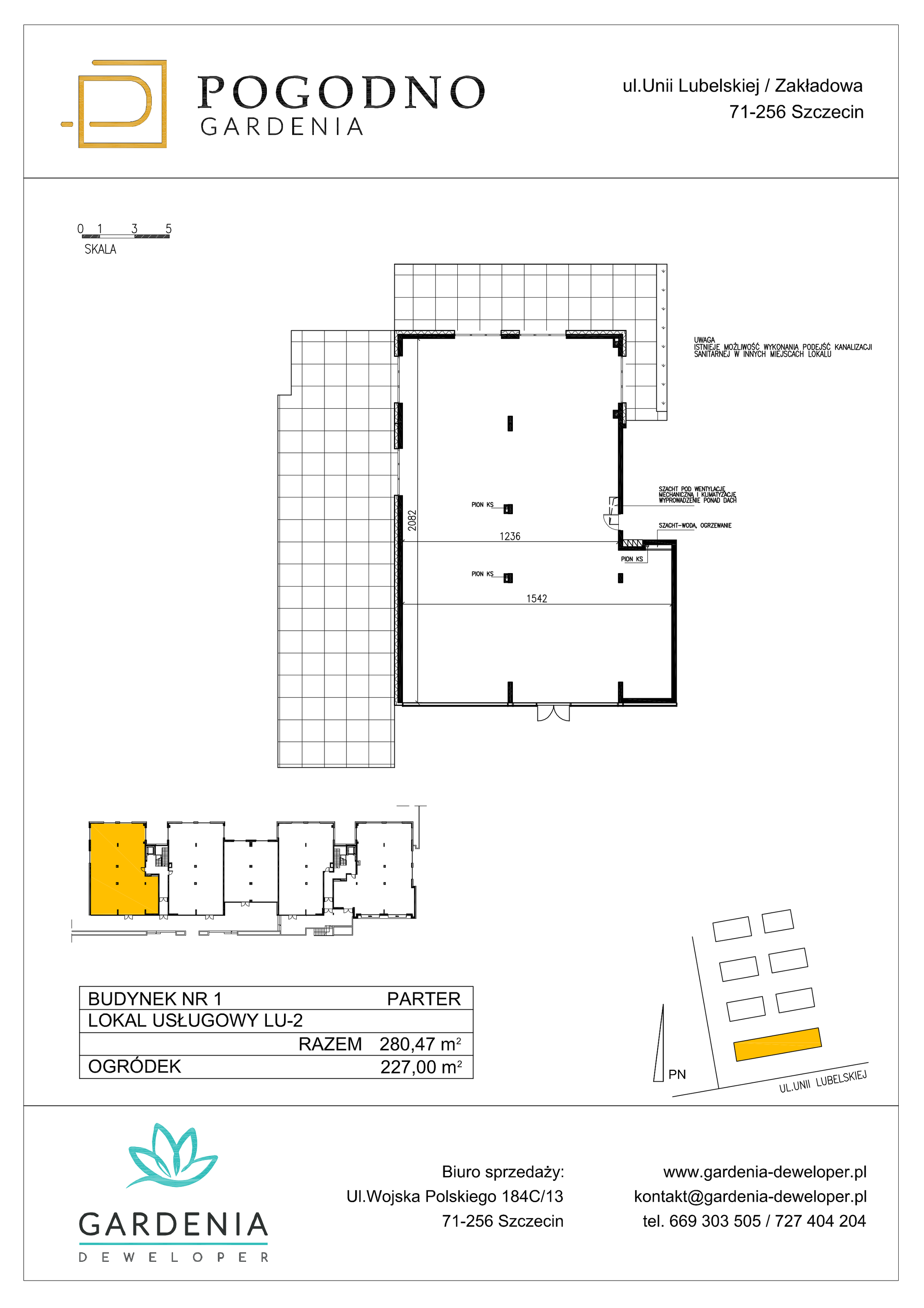 Lokal użytkowy 280,47 m², oferta nr LU-2, Gardenia Pogodno - lokale użytkowe, Szczecin, Zachód, Pogodno, ul. Unii Lubelskiej-idx