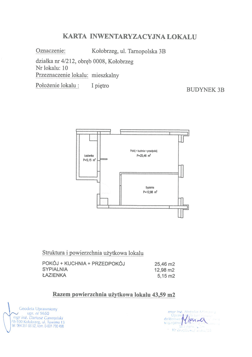 Mieszkanie 43,59 m², piętro 1, oferta nr B10, Miejski Las, Kołobrzeg, Podczele, ul. Tarnopolska 3 A, B, C-idx