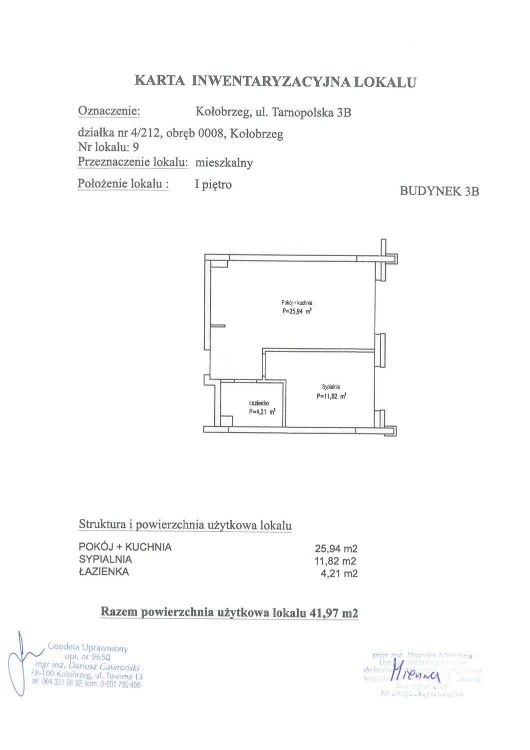 Mieszkanie 41,97 m², piętro 1, oferta nr B9, Miejski Las, Kołobrzeg, Podczele, ul. Tarnopolska 3 A, B, C-idx