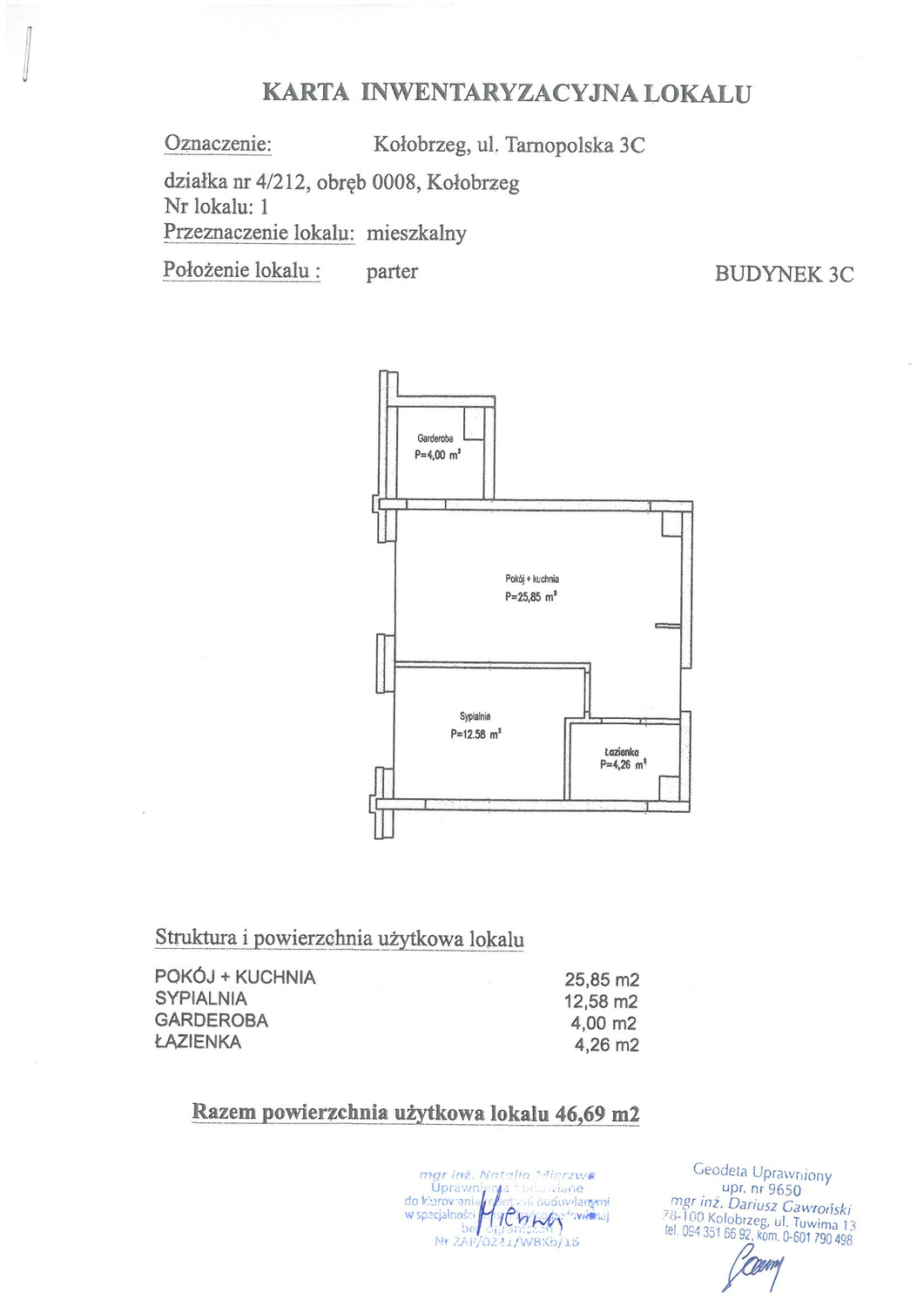 Apartament 46,69 m², parter, oferta nr C1, Miejski Las, Kołobrzeg, Podczele, ul. Tarnopolska 3 A, B, C-idx