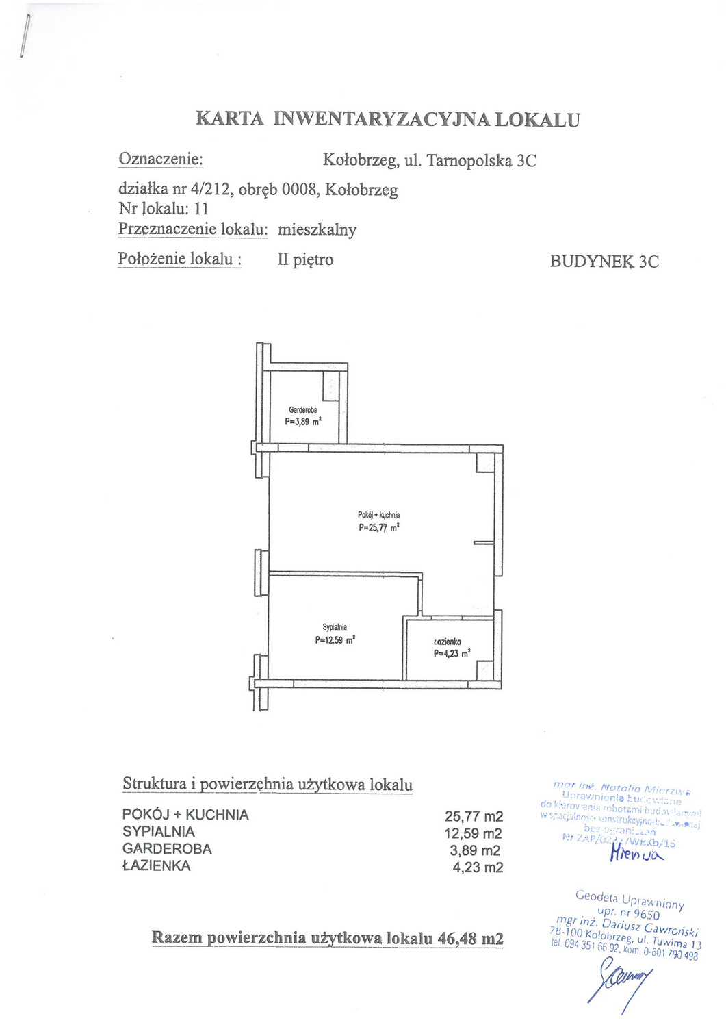 Mieszkanie 46,48 m², piętro 2, oferta nr C11, Miejski Las, Kołobrzeg, Podczele, ul. Tarnopolska 3 A, B, C-idx