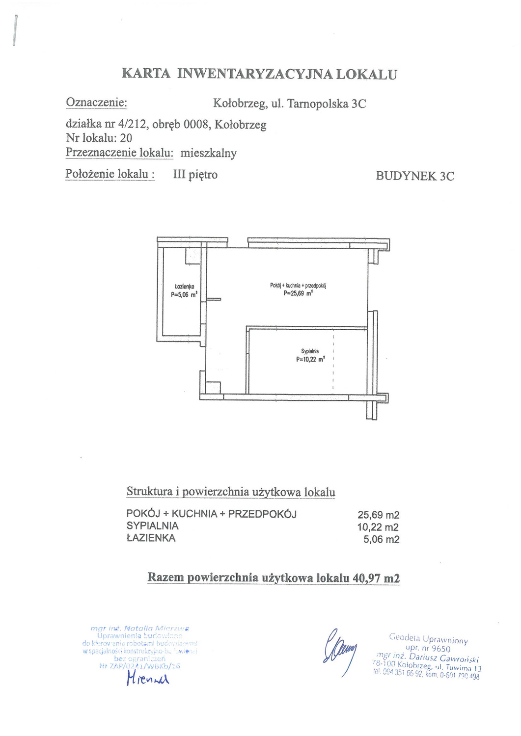 Mieszkanie 40,97 m², piętro 3, oferta nr C20, Miejski Las, Kołobrzeg, Podczele, ul. Tarnopolska 3 A, B, C-idx