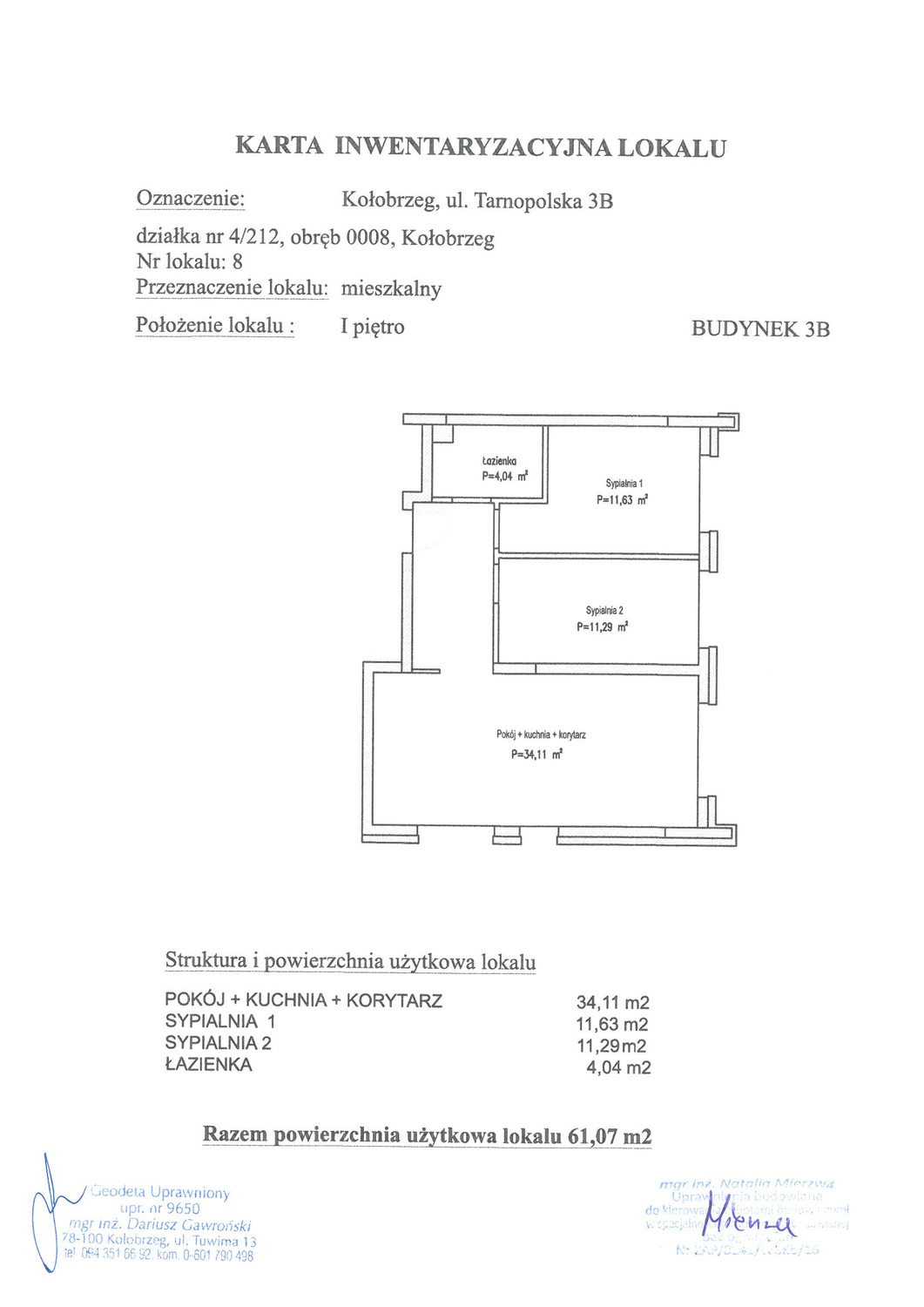 Mieszkanie 61,07 m², piętro 1, oferta nr B8, Miejski Las, Kołobrzeg, Podczele, ul. Tarnopolska 3 A, B, C-idx