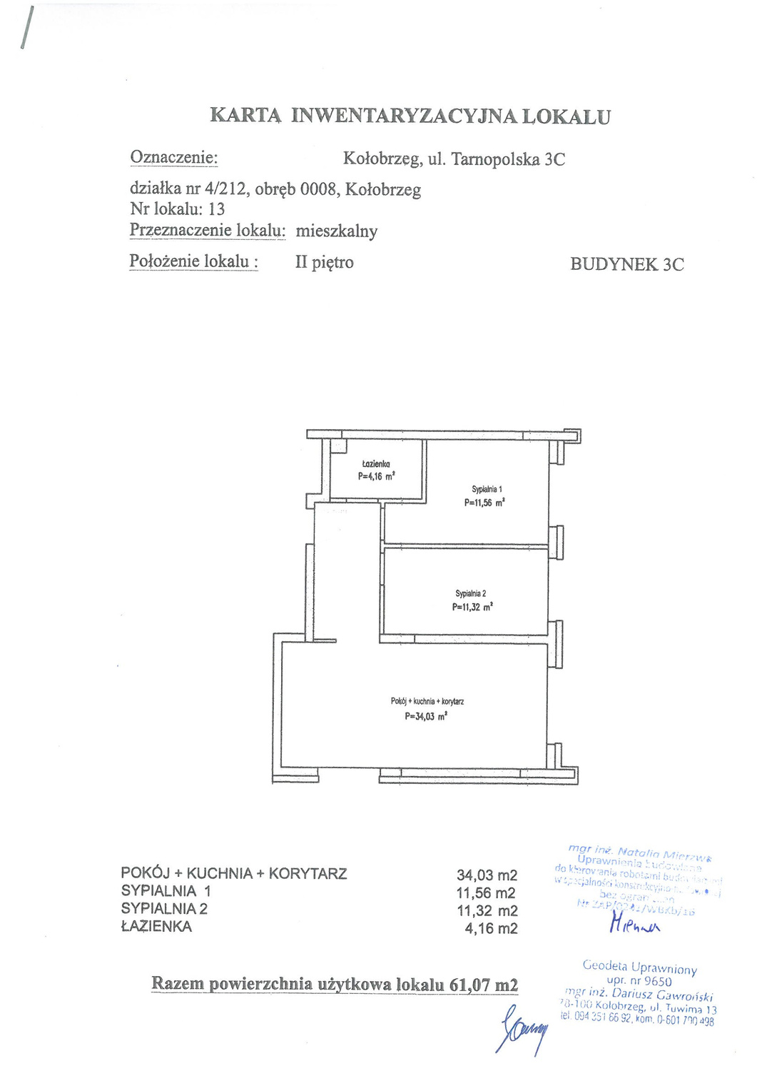 Mieszkanie 61,07 m², piętro 2, oferta nr C13, Miejski Las, Kołobrzeg, Podczele, ul. Tarnopolska 3 A, B, C-idx