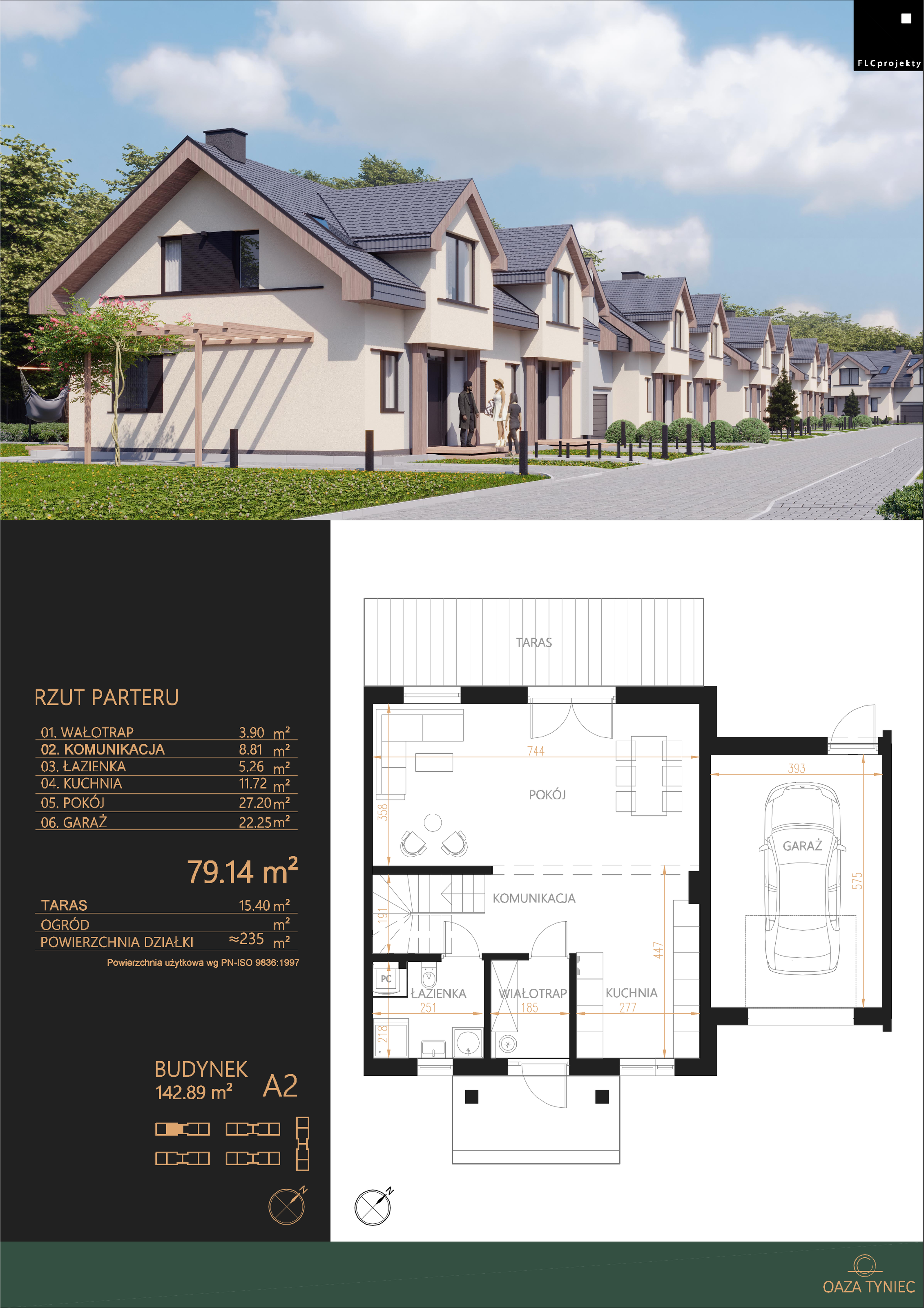 Dom 142,89 m², oferta nr A2, Oaza Tyniecka, Kraków, Dębniki, Bodzów, ul. Tyniecka / Wacława Felczaka-idx