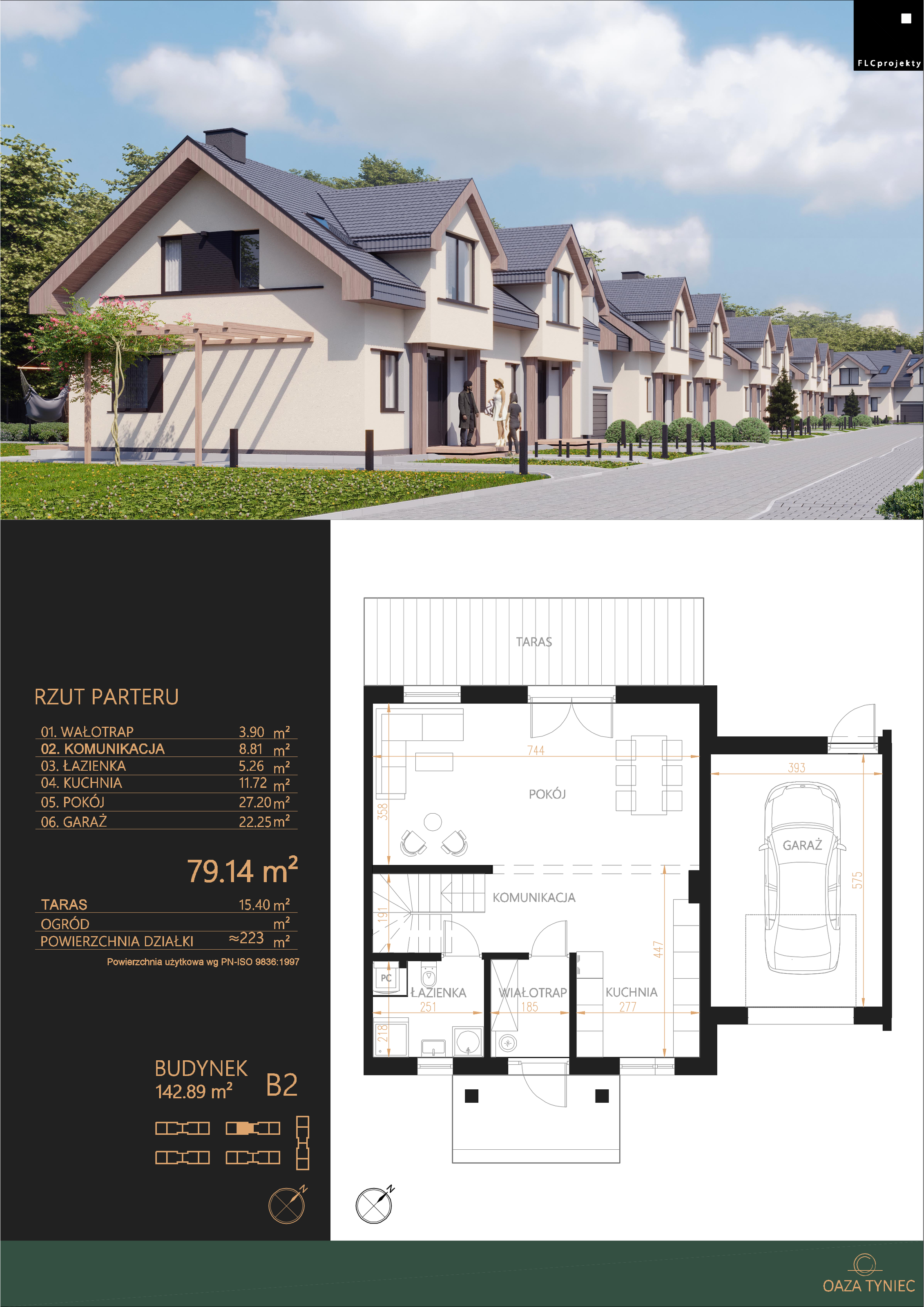 Dom 142,89 m², oferta nr B2, Oaza Tyniecka, Kraków, Dębniki, Bodzów, ul. Tyniecka / Wacława Felczaka-idx