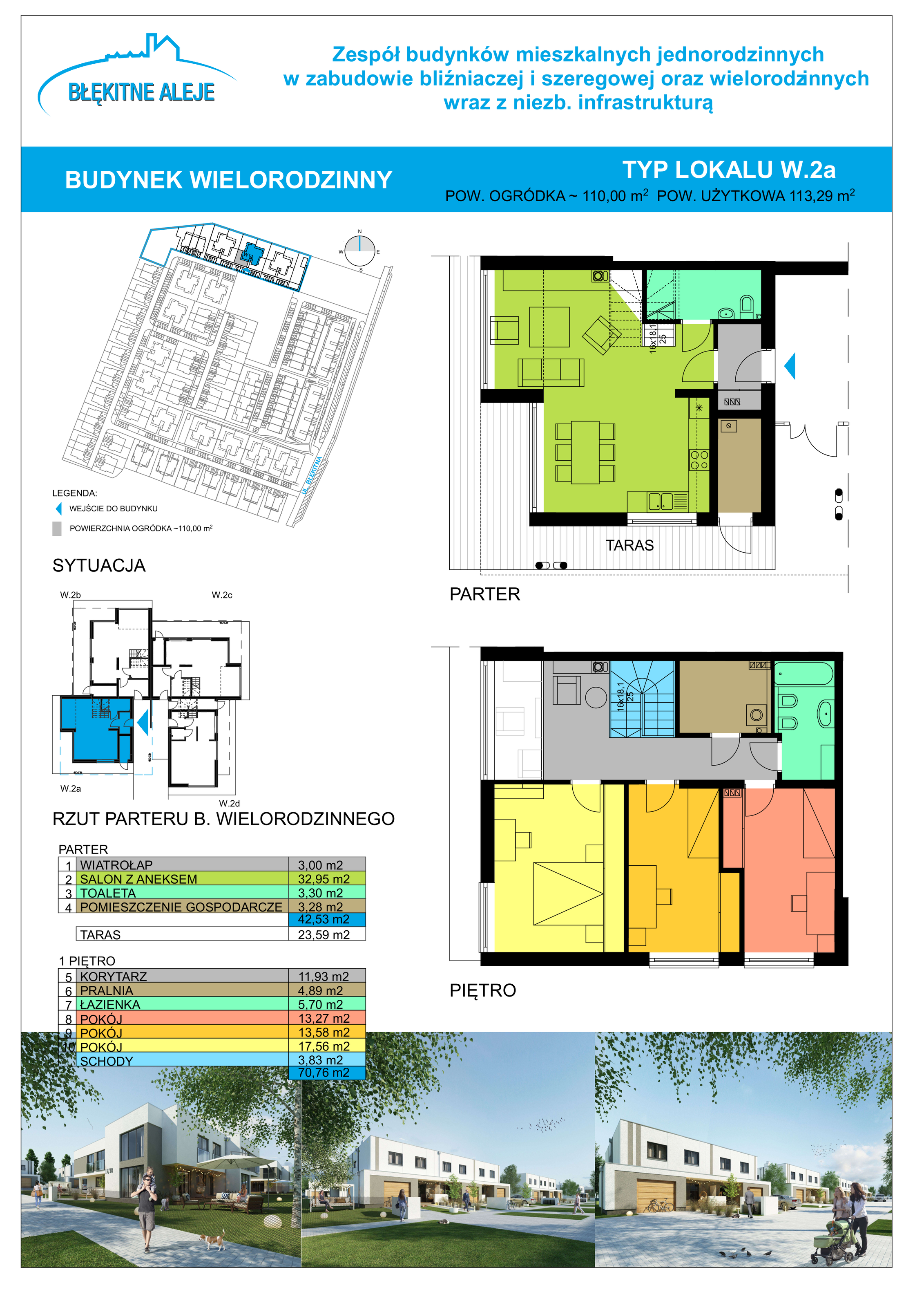 Dom 113,29 m², oferta nr W2A, Błękitne Aleje, Bielany Wrocławskie, ul. Błękitna-idx