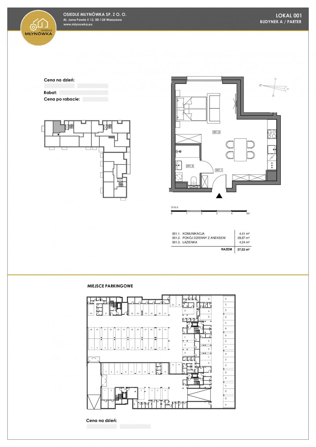 Apartament 37,52 m², parter, oferta nr A.001, Osiedle Młynówka, Jelenia Góra, ul. Pijarska-idx