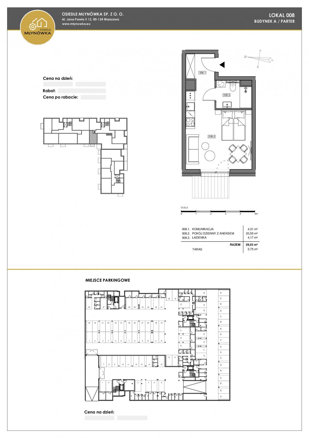 Apartament 29,03 m², parter, oferta nr A.008, Osiedle Młynówka, Jelenia Góra, ul. Pijarska-idx