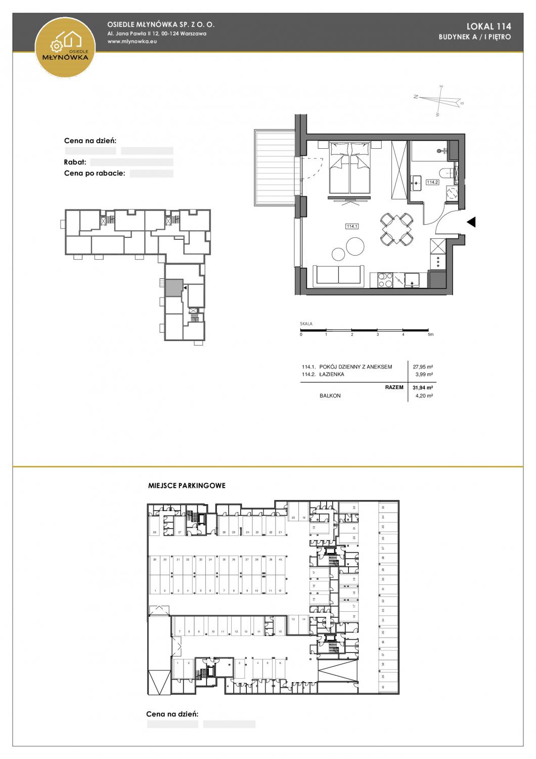 Apartament 31,94 m², parter, oferta nr A.114, Osiedle Młynówka, Jelenia Góra, ul. Pijarska-idx