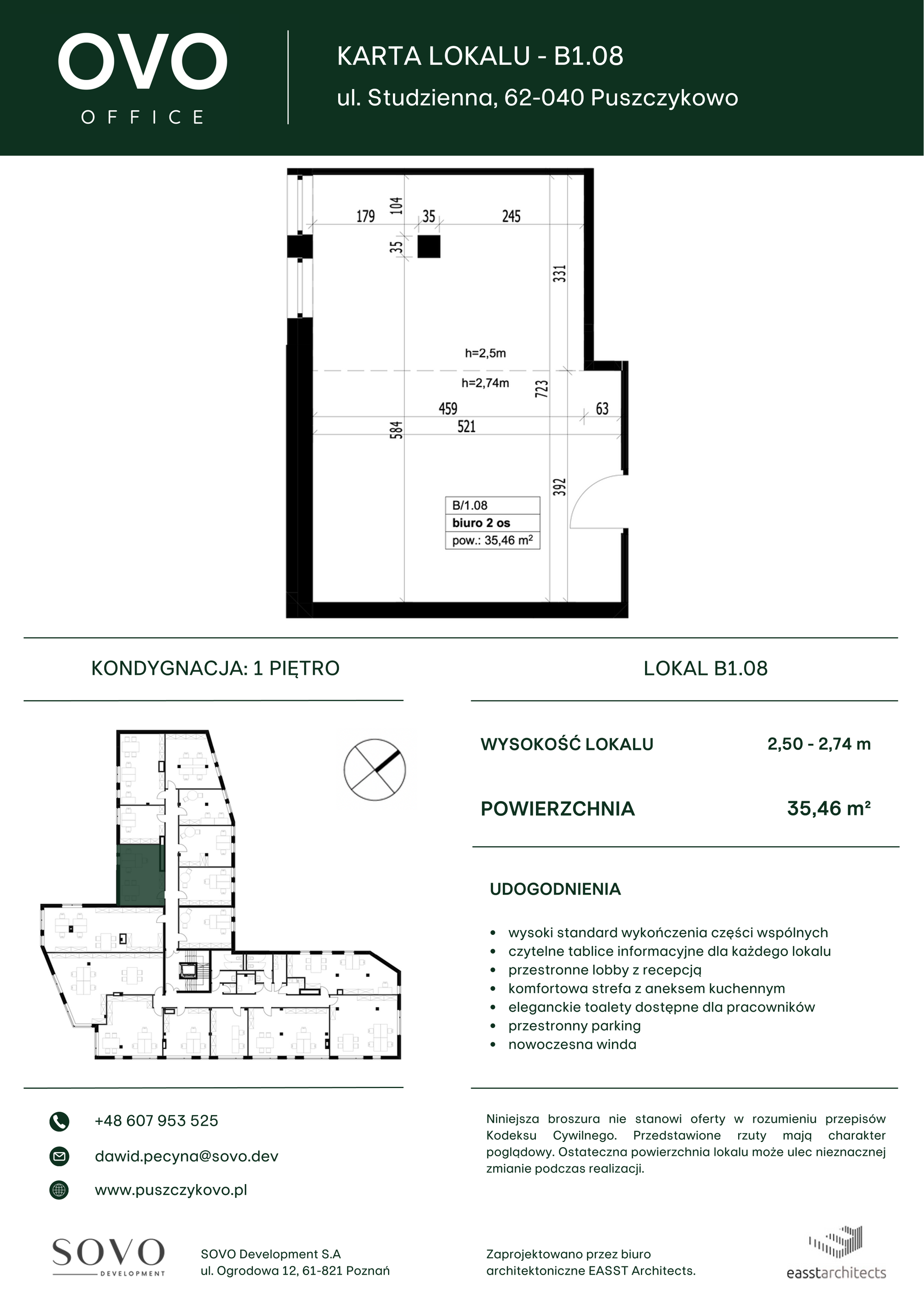 Biuro 35,46 m², oferta nr B/1/08, OVO Office, Puszczykowo, ul. Studzienna-idx