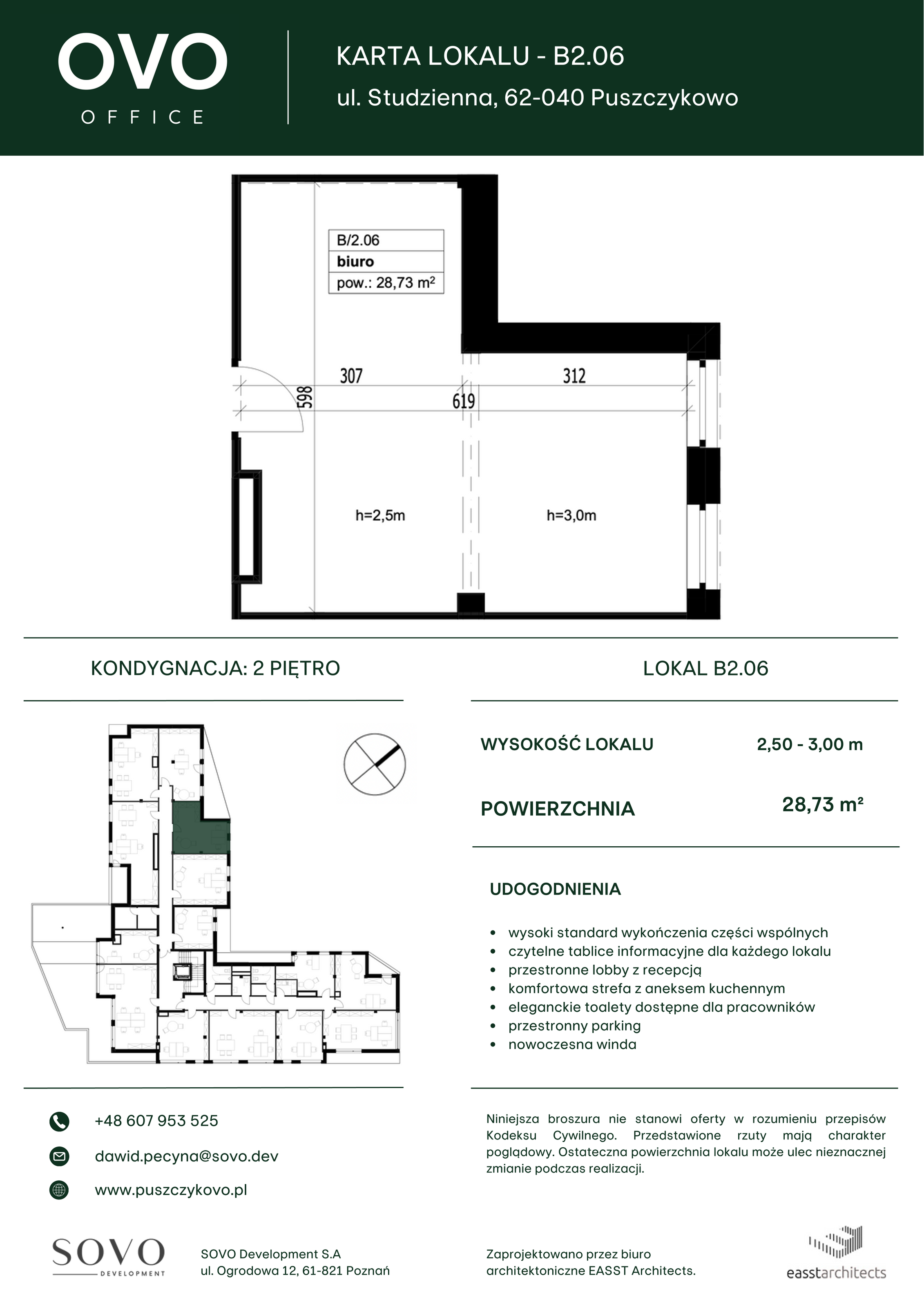 Biuro 28,73 m², oferta nr B/2/06, OVO Office, Puszczykowo, ul. Studzienna-idx