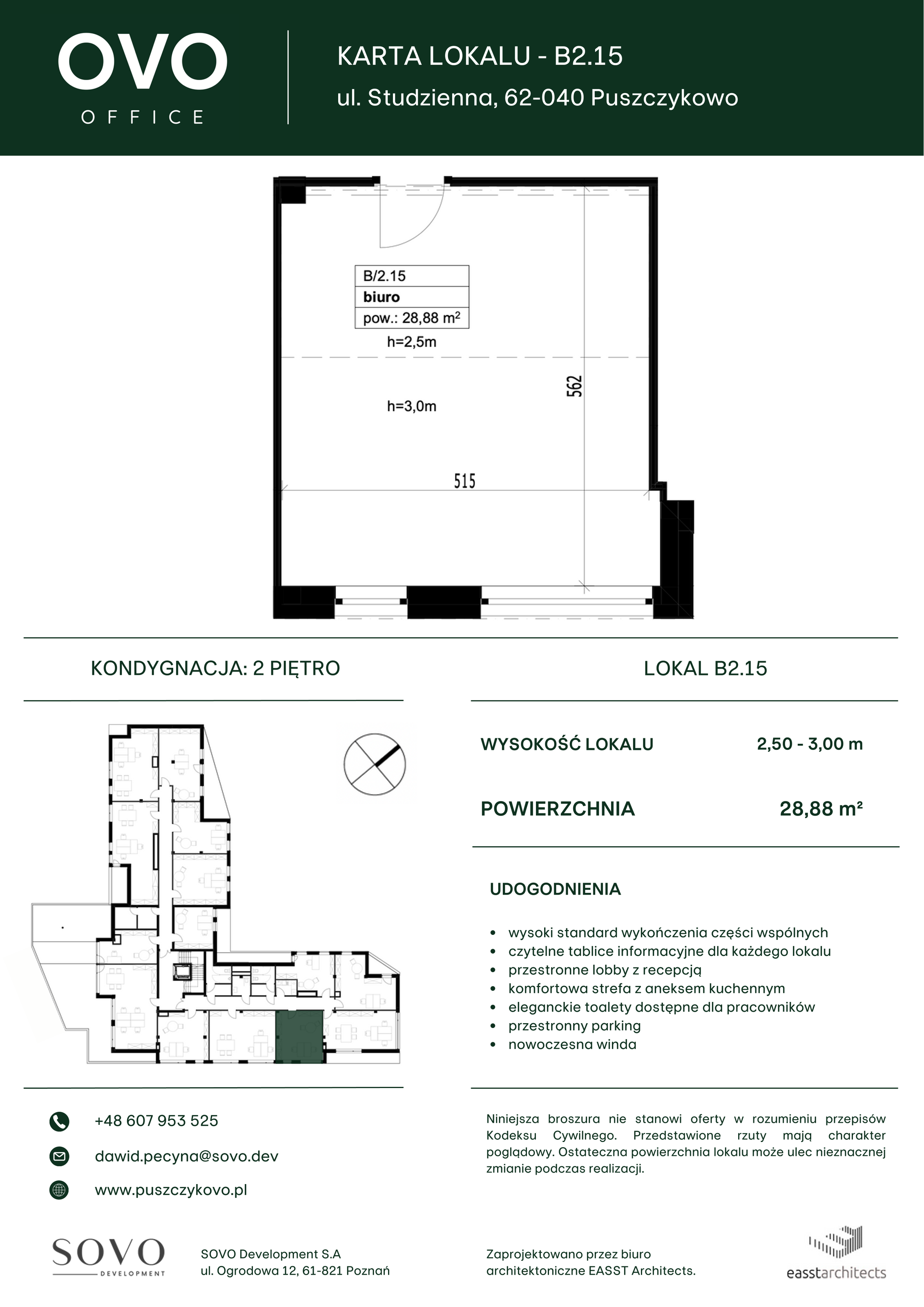 Biuro 28,88 m², oferta nr B/2/15, OVO Office, Puszczykowo, ul. Studzienna-idx