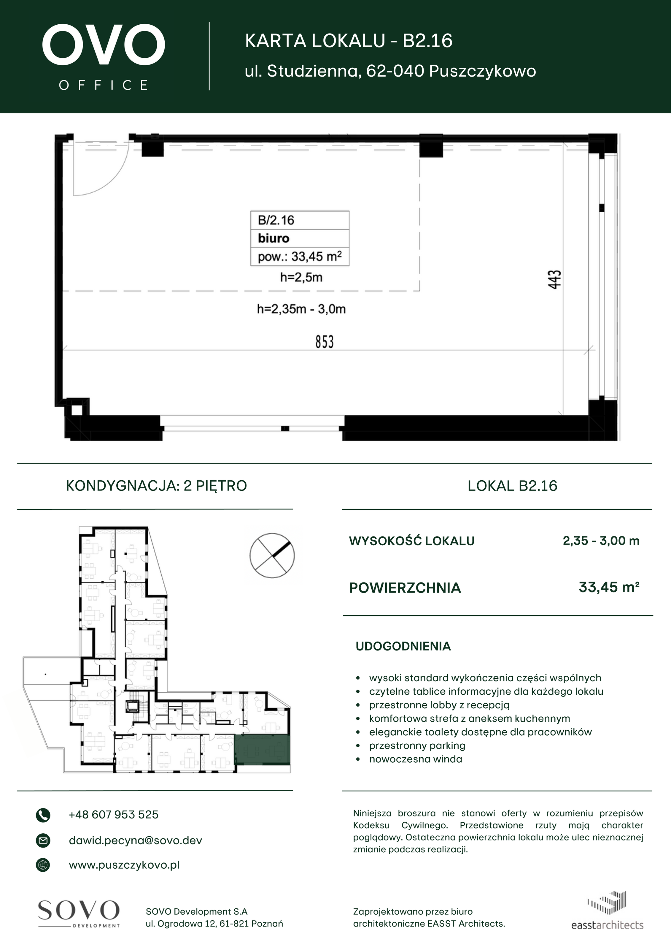 Biuro 33,45 m², oferta nr B/2/16, OVO Office, Puszczykowo, ul. Studzienna-idx