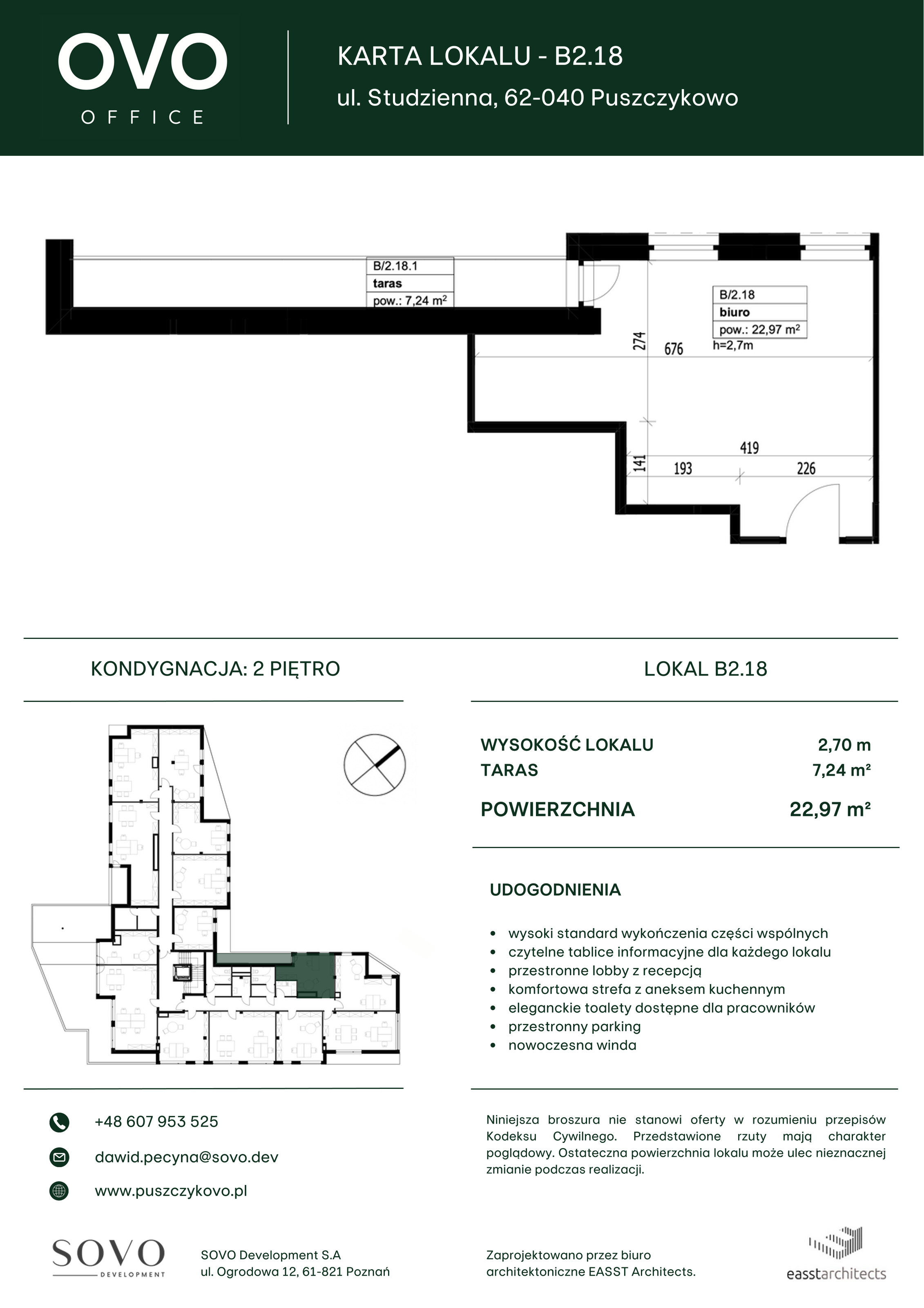 Biuro 22,97 m², oferta nr B/2/18, OVO Office, Puszczykowo, ul. Studzienna-idx