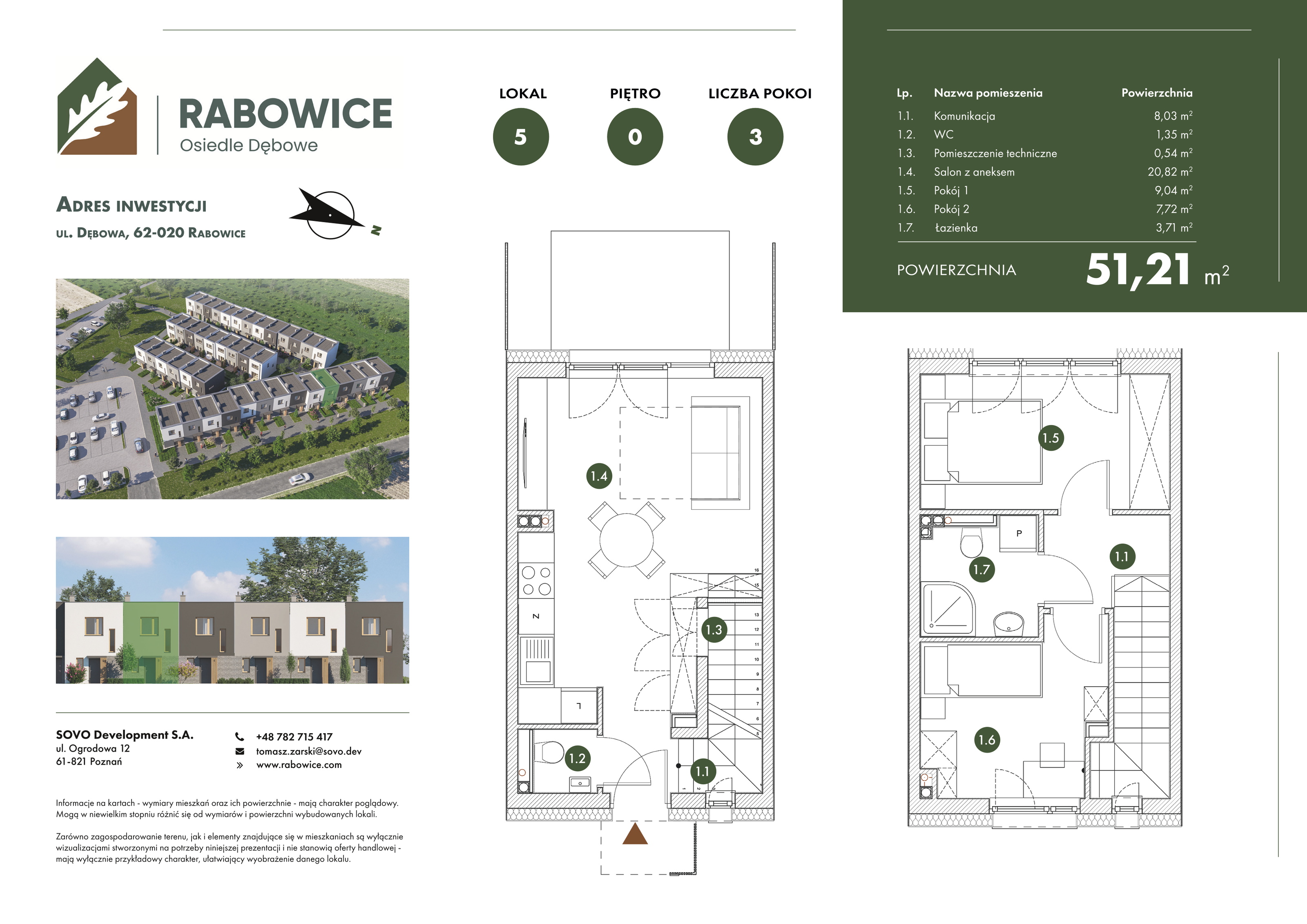 Mieszkanie 51,21 m², parter, oferta nr 5, Rabowice Park, Rabowice, ul. Dębowa-idx