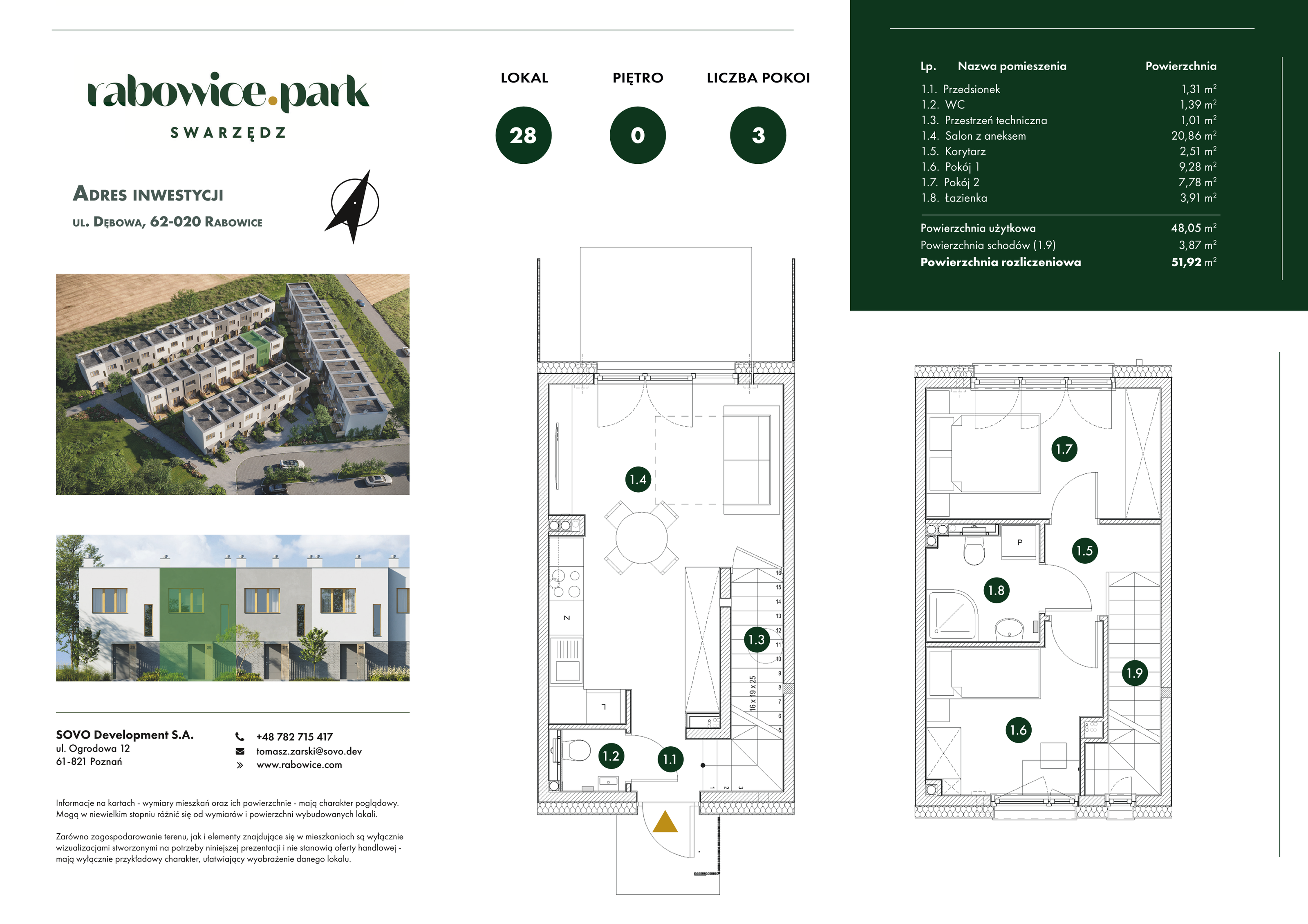 Mieszkanie 51,92 m², parter, oferta nr 28, Rabowice Park, Rabowice, ul. Dębowa-idx