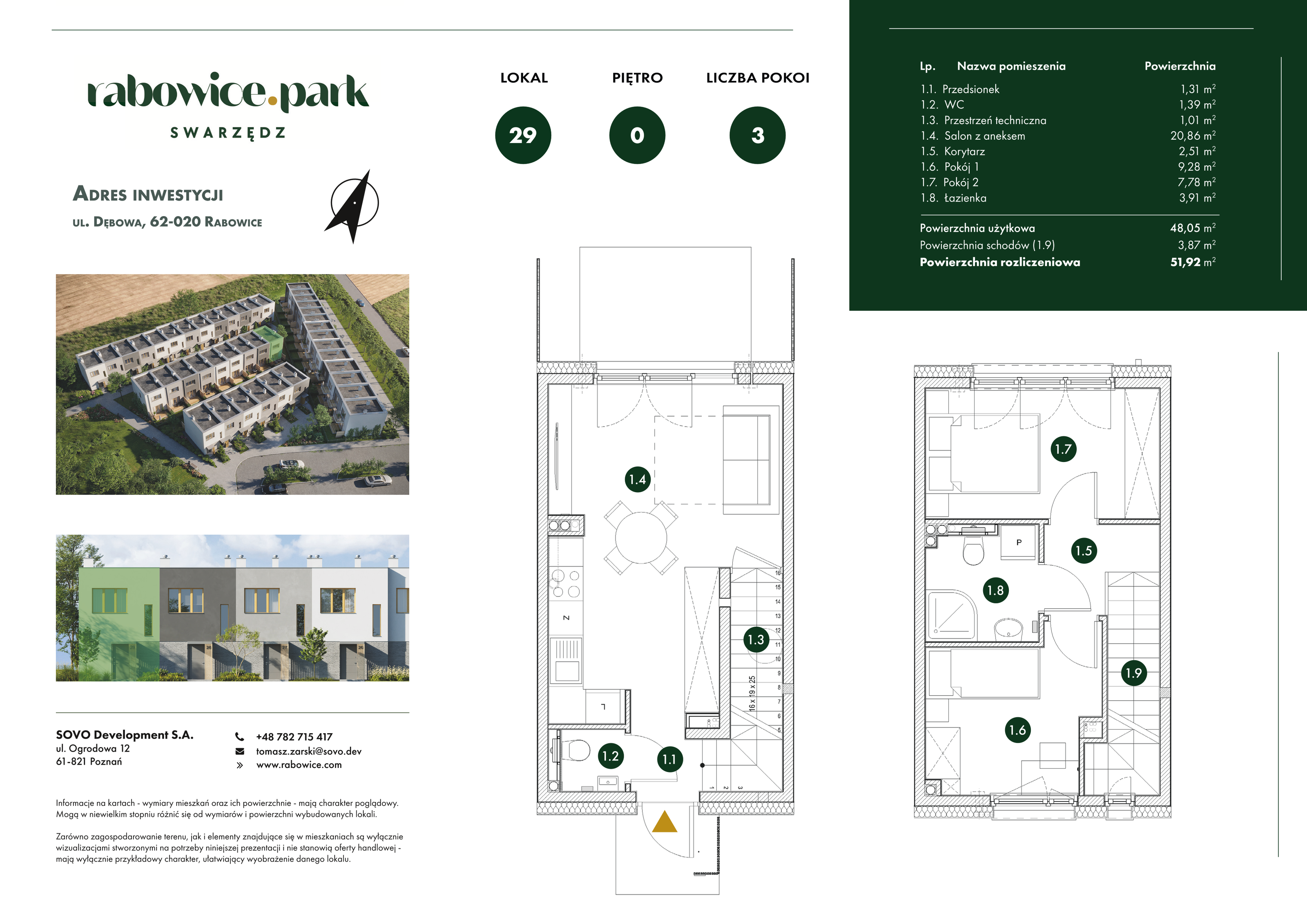 Mieszkanie 51,92 m², parter, oferta nr 29, Rabowice Park, Rabowice, ul. Dębowa-idx