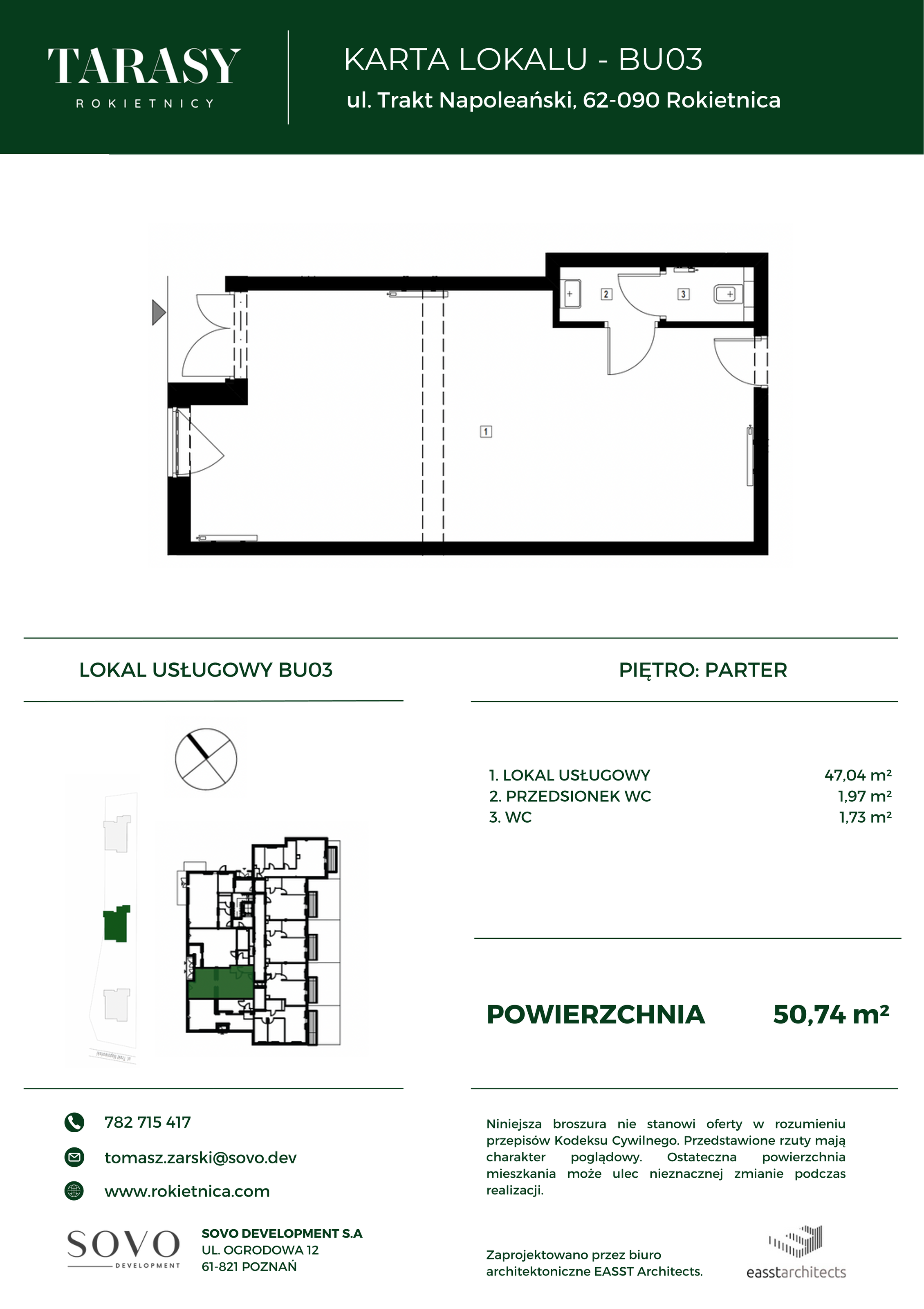 Lokal użytkowy 50,74 m², oferta nr BU03, Tarasy Rokietnicy - lokale usługowe, Rokietnica, ul. Trakt Napoleoński-idx