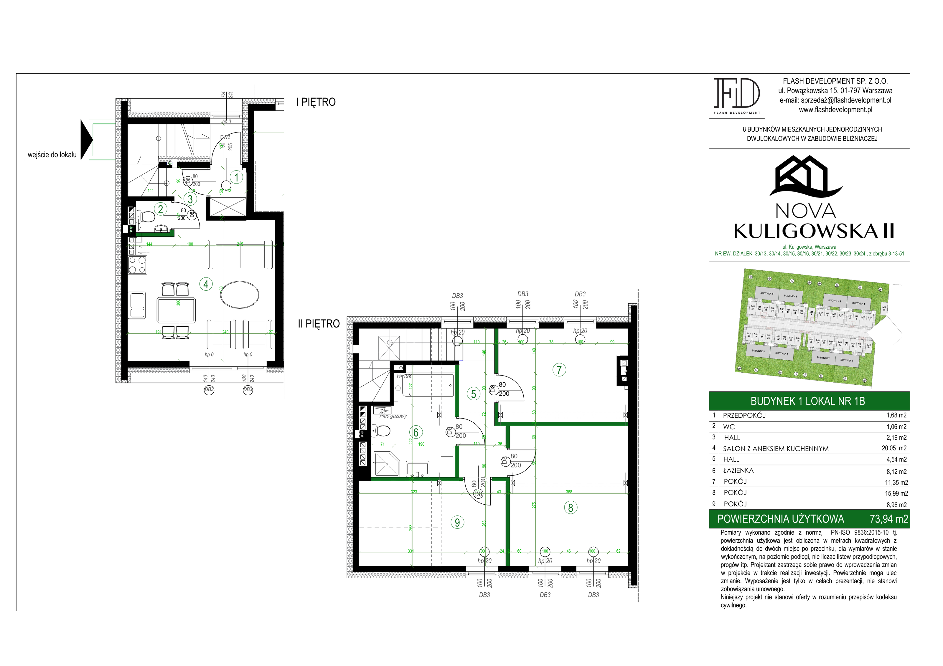 Mieszkanie 73,94 m², parter, oferta nr 1B, Nova Kuligowska II, Warszawa, Wawer, Zerzeń, ul. Kuligowska-idx