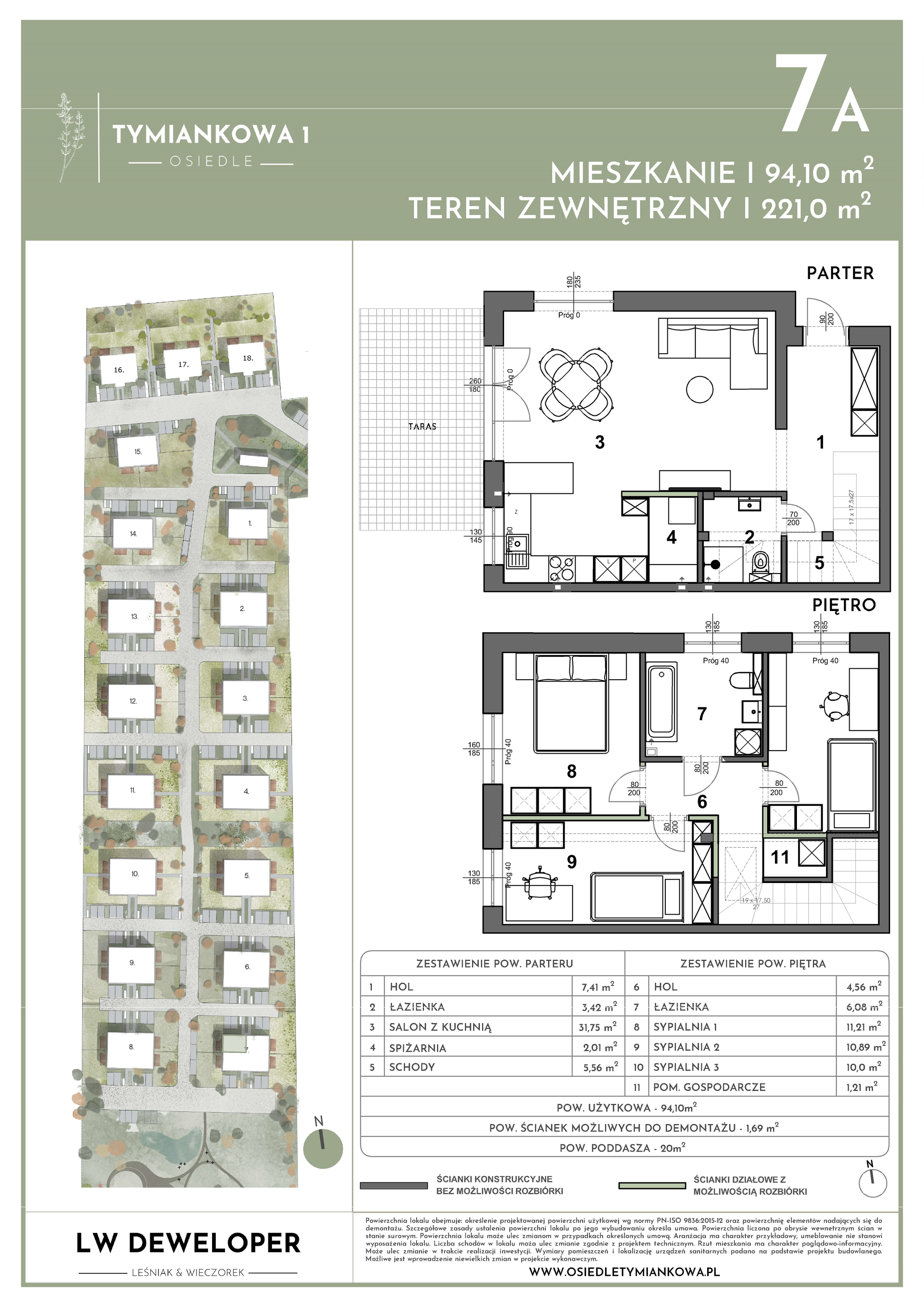 Dom 94,10 m², oferta nr 7A, Osiedle Tymiankowa 1 - domy, Łódź, Widzew, ul. Tymiankowa 1-idx