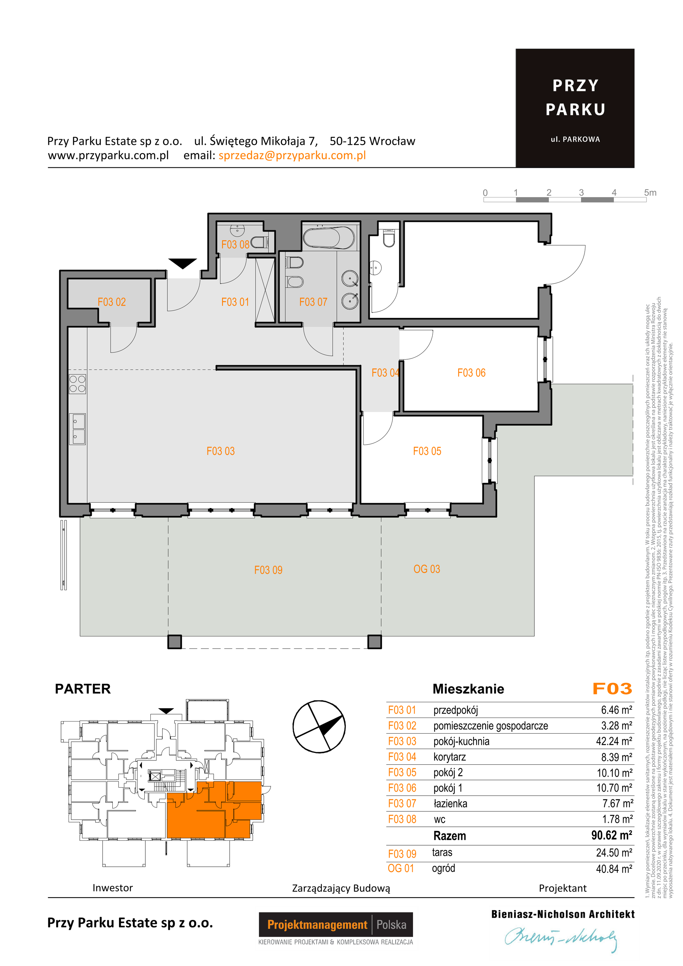 Apartament 90,62 m², parter, oferta nr F03, Przy Parku, Żerniki Wrocławskie, ul. Parkowa-idx