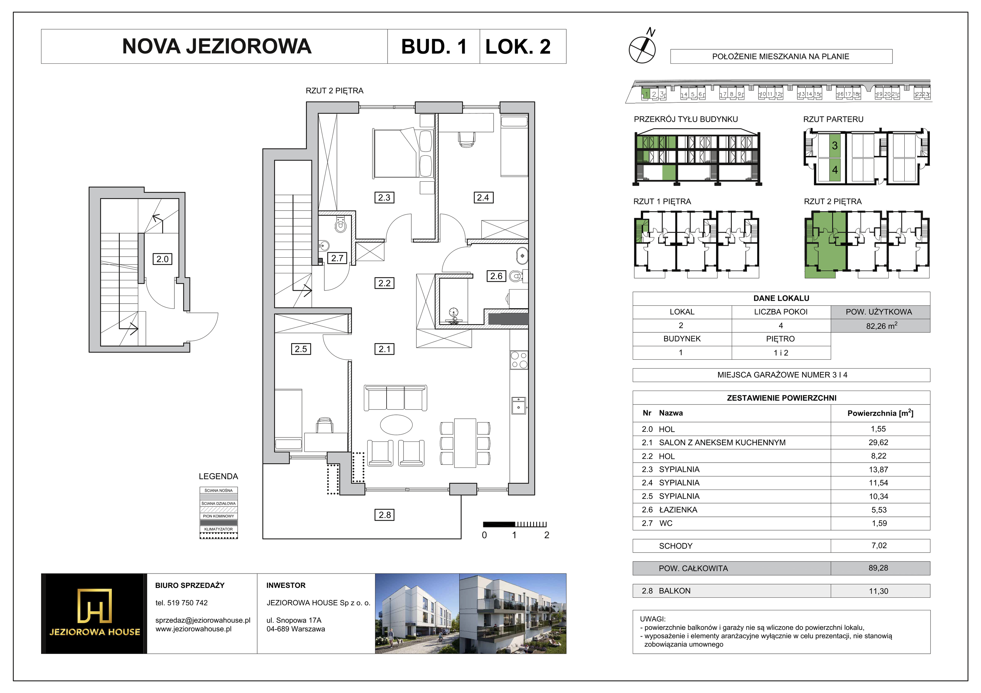 Mieszkanie 82,26 m², piętro 2, oferta nr 2, Nova Jeziorowa, Warszawa, Wawer, Zerzeń, ul. Jeziorowa-idx