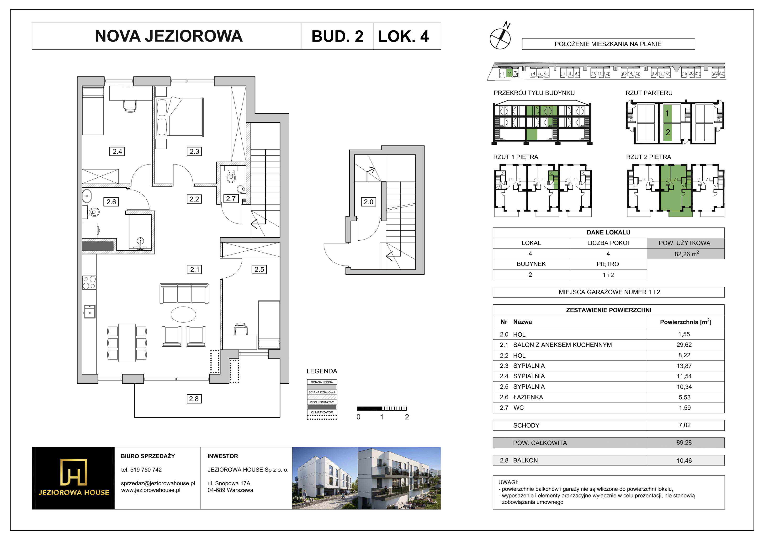 Mieszkanie 82,26 m², piętro 2, oferta nr 4, Nova Jeziorowa, Warszawa, Wawer, Zerzeń, ul. Jeziorowa-idx