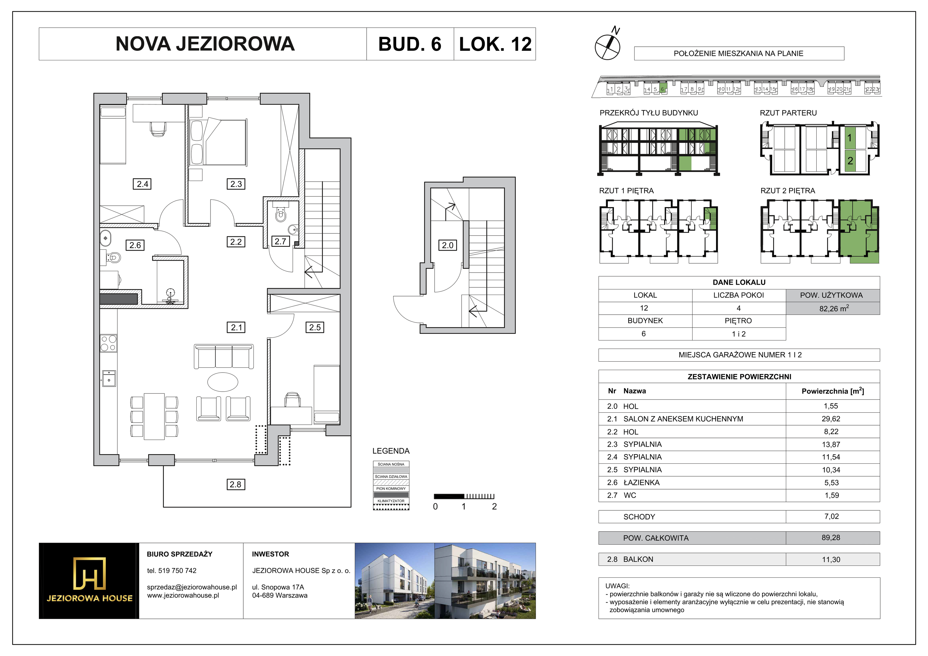 Mieszkanie 82,26 m², piętro 2, oferta nr 12, Nova Jeziorowa, Warszawa, Wawer, Zerzeń, ul. Jeziorowa-idx