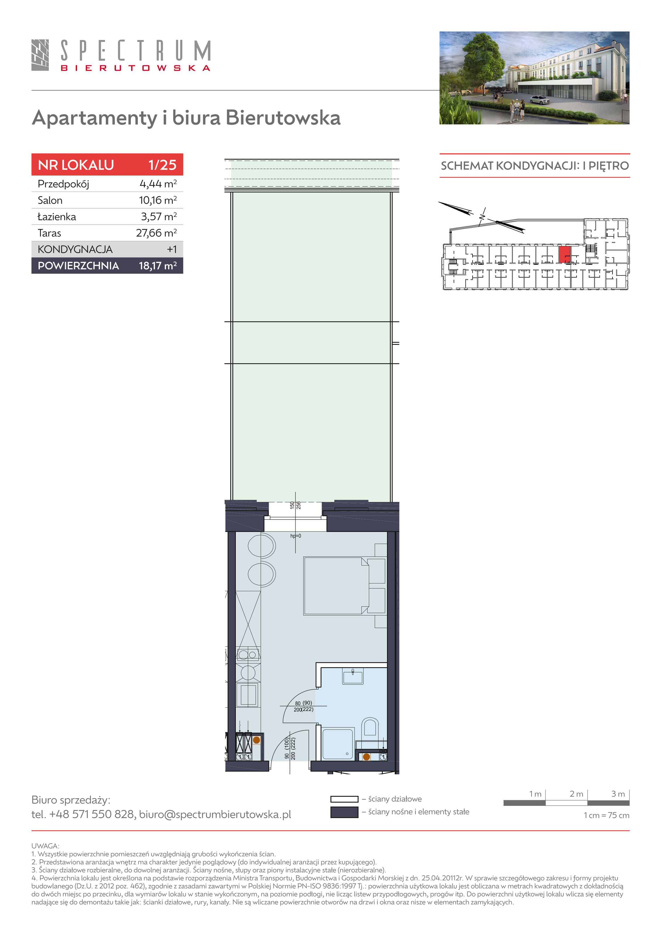 Apartament 18,17 m², piętro 1, oferta nr 1/25., Spectrum Bierutowska, Wrocław, Psie Pole-Zawidawie, Psie Pole, ul. Bierutowska-idx