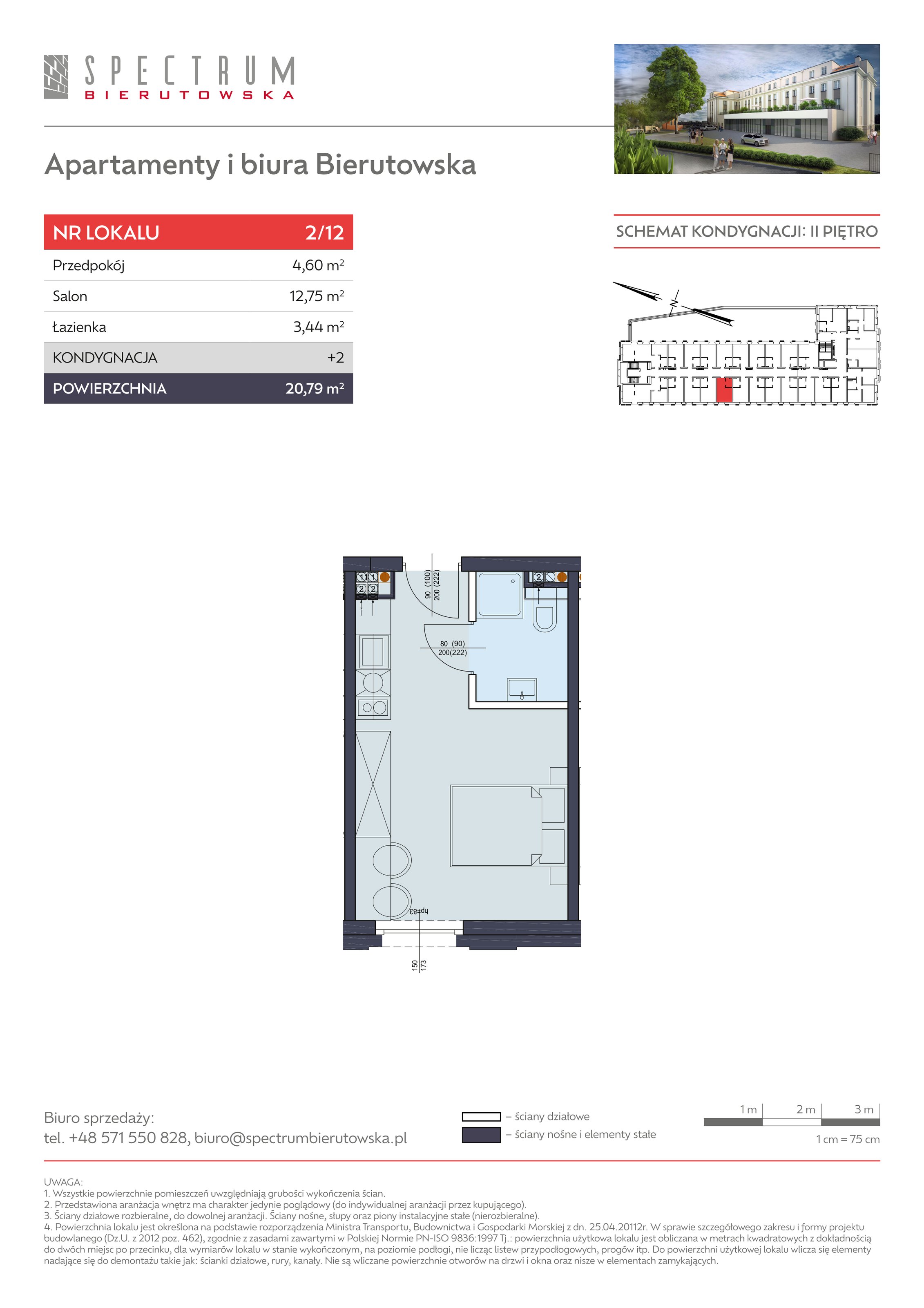 Apartament 20,79 m², piętro 2, oferta nr 2/12., Spectrum Bierutowska, Wrocław, Psie Pole-Zawidawie, Psie Pole, ul. Bierutowska-idx