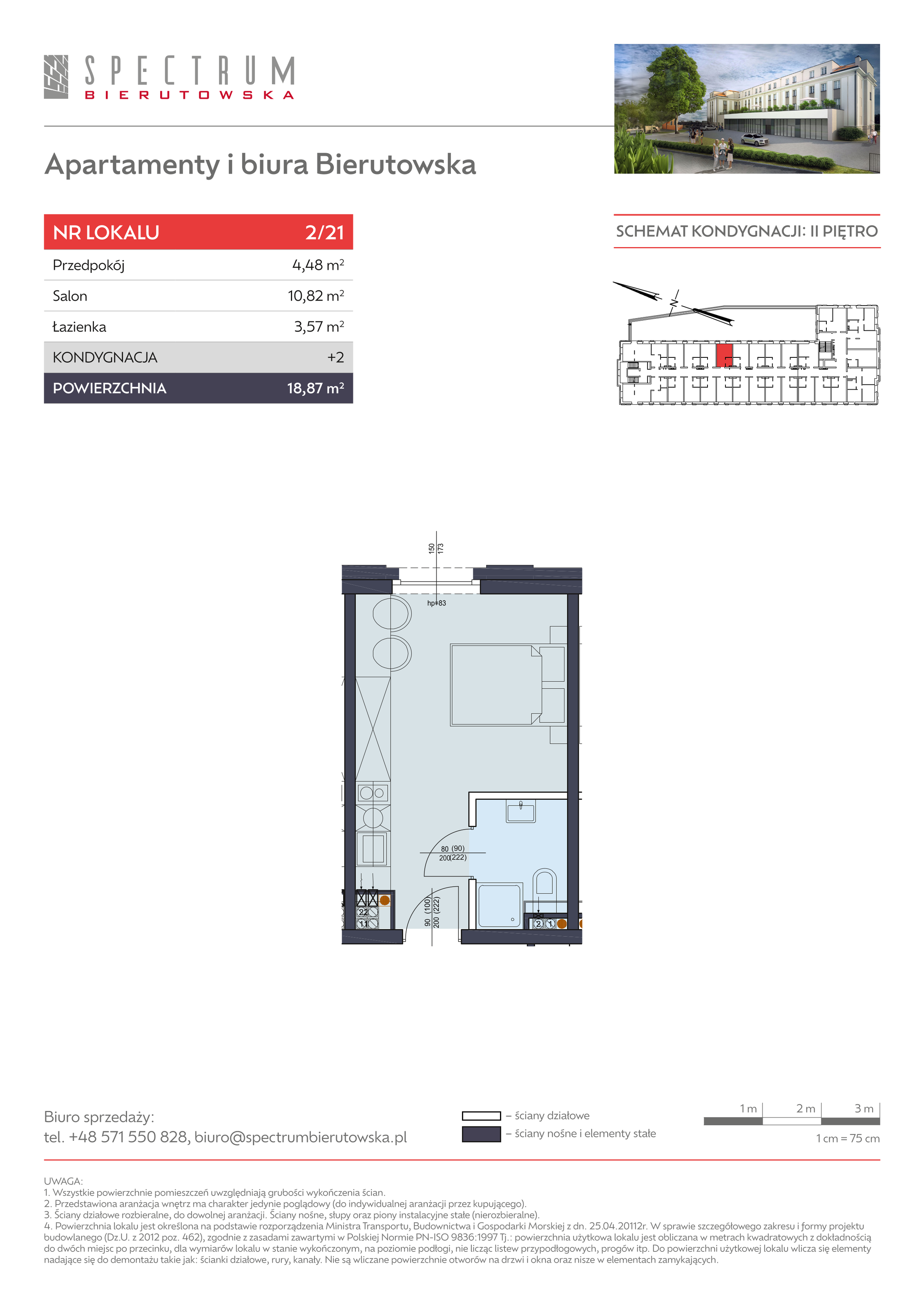 Apartament 18,87 m², piętro 2, oferta nr 2/21., Spectrum Bierutowska, Wrocław, Psie Pole-Zawidawie, Psie Pole, ul. Bierutowska-idx