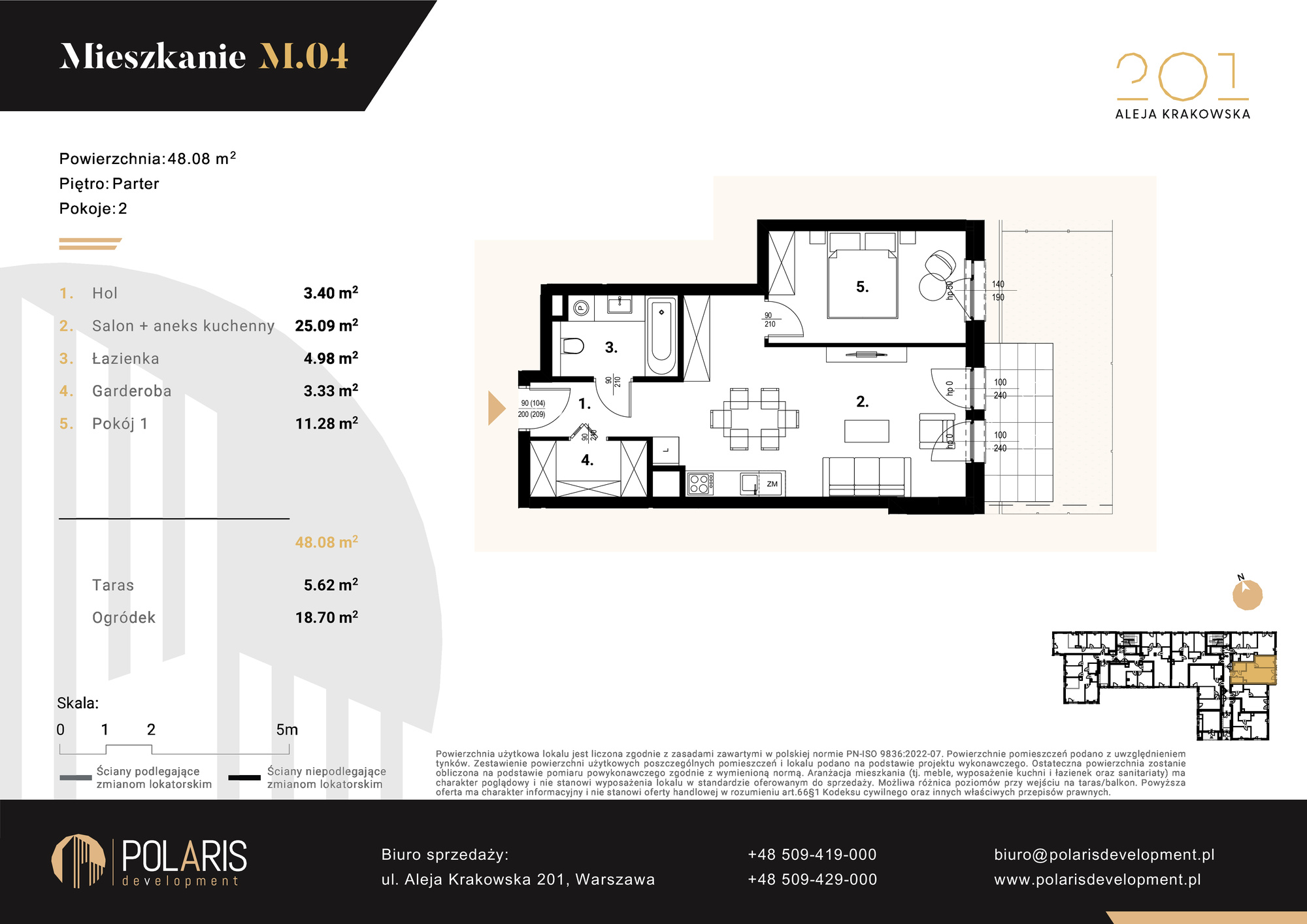 Mieszkanie 48,08 m², parter, oferta nr M4, Aleja Krakowska 201, Warszawa, Włochy, Raków, al. Krakowska 201-idx