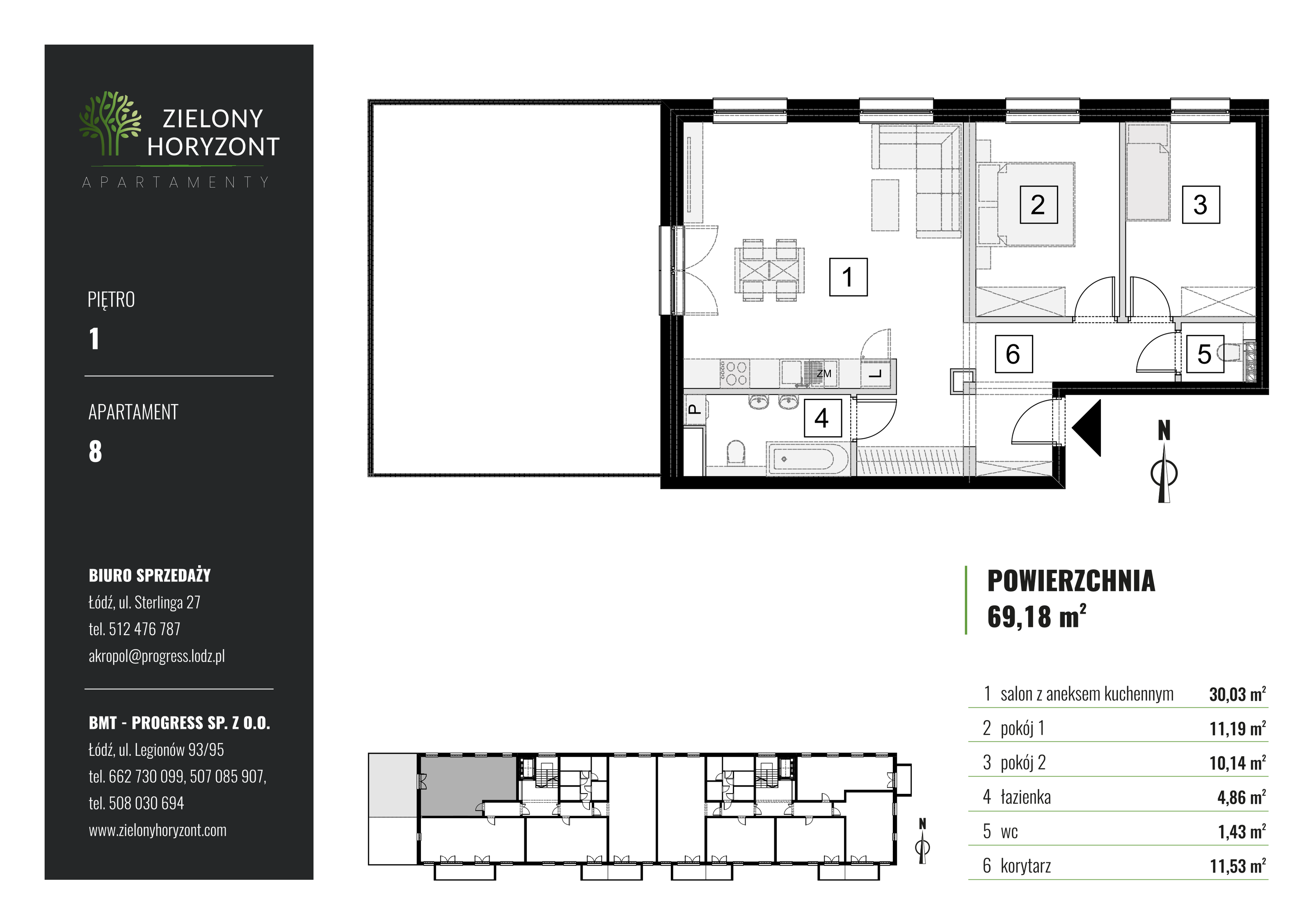 Mieszkanie 69,19 m², piętro 1, oferta nr M_8, Zielony Horyzont Apartamenty, Łódź, Widzew, ul. Jędrowizna-idx