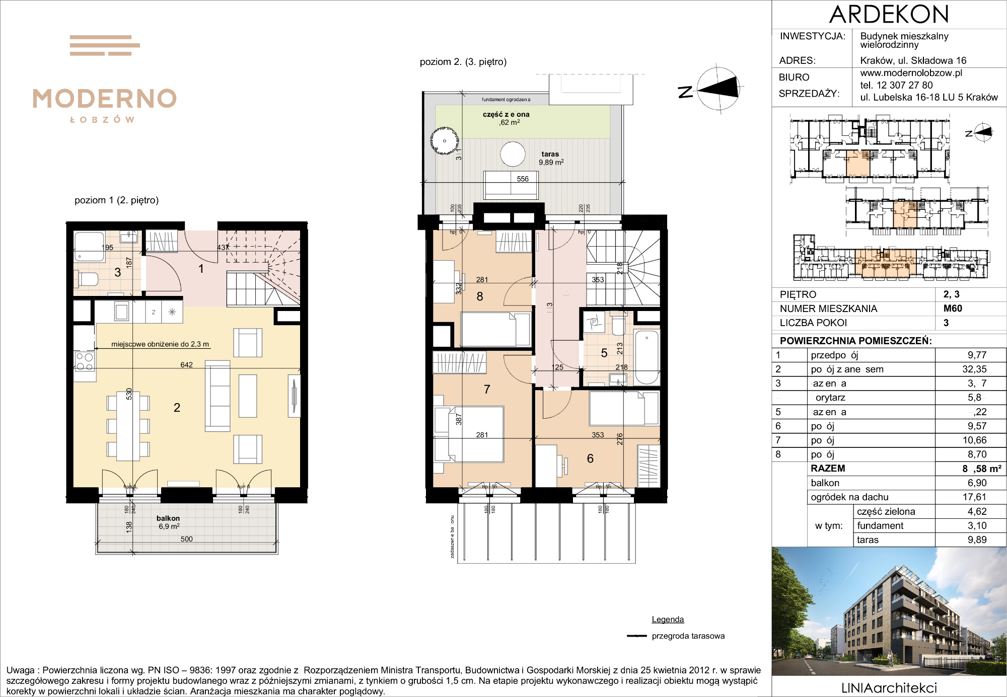 Mieszkanie 84,58 m², piętro 2, oferta nr 60, Moderno Łobzów, Kraków, Krowodrza, ul. Składowa-idx