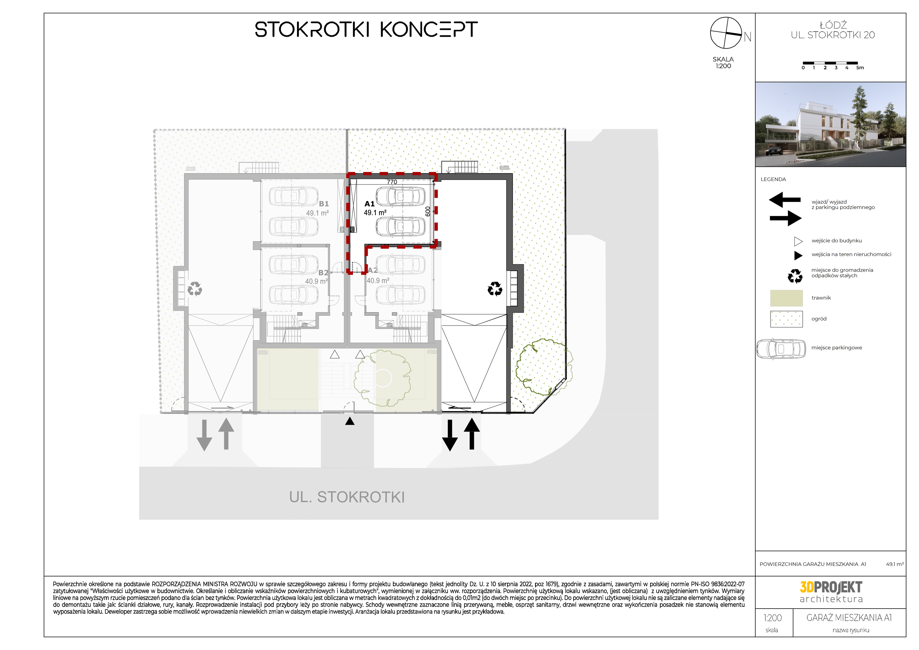 Apartament 140,50 m², parter, oferta nr A1, Stokrotki Koncept, Łódź, Bałuty, ul. Stokrotki 20-idx