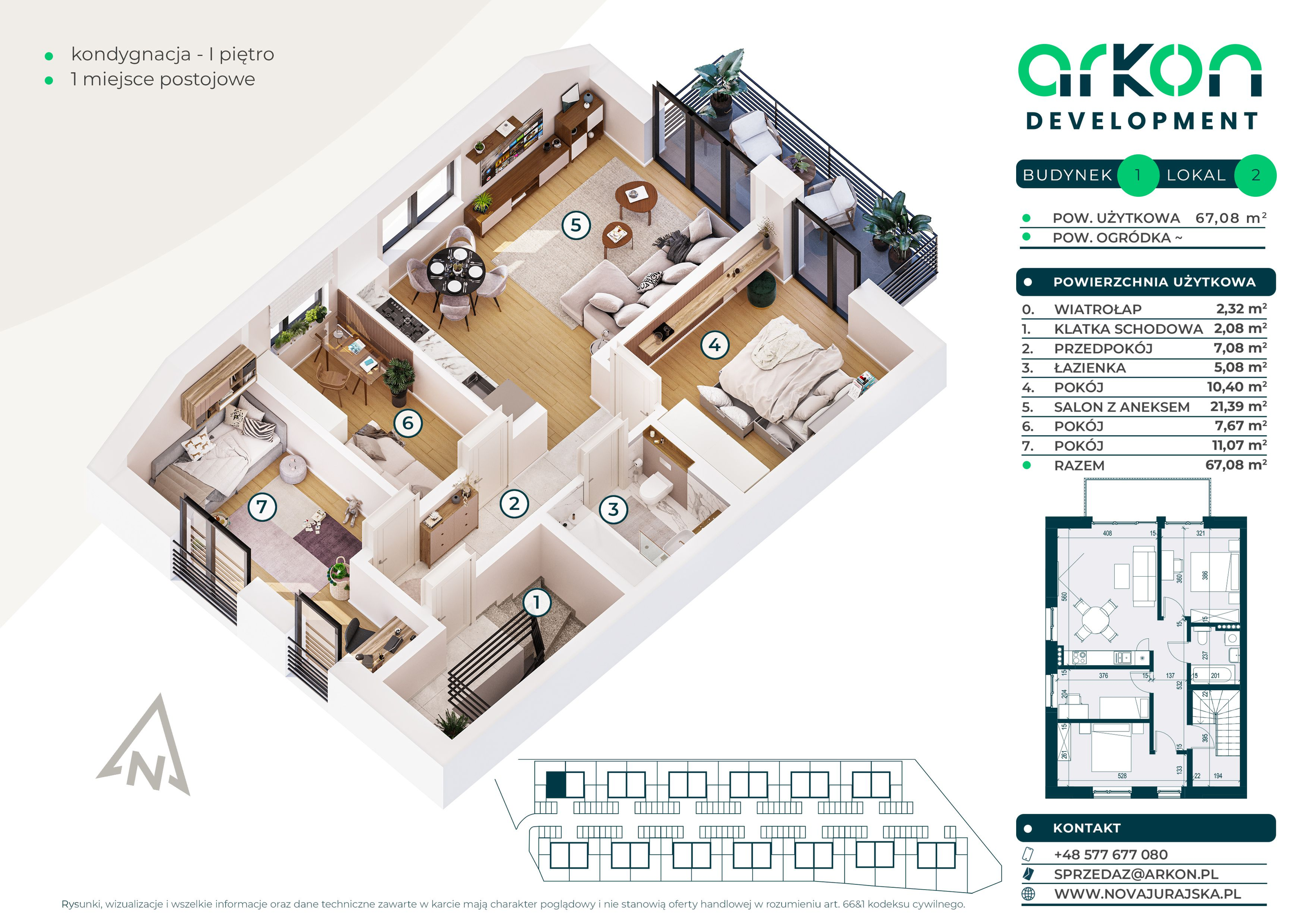 Mieszkanie 67,08 m², piętro 1, oferta nr 1/2, Nova Jurajska, Kraków, Modlnica, ul. Jurajska-idx