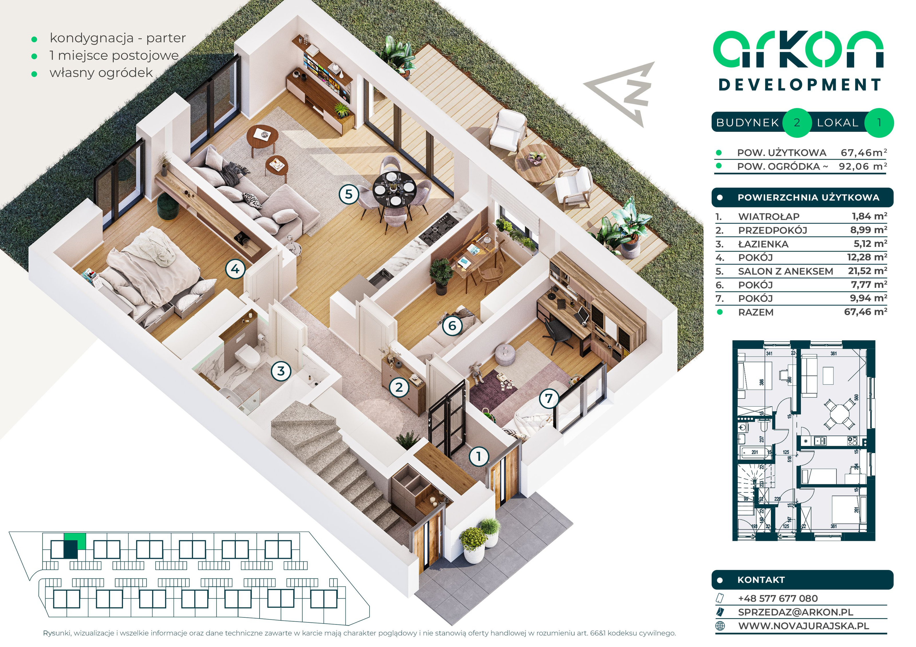 Mieszkanie 67,46 m², parter, oferta nr 2/1, Nova Jurajska, Kraków, Modlnica, ul. Jurajska-idx