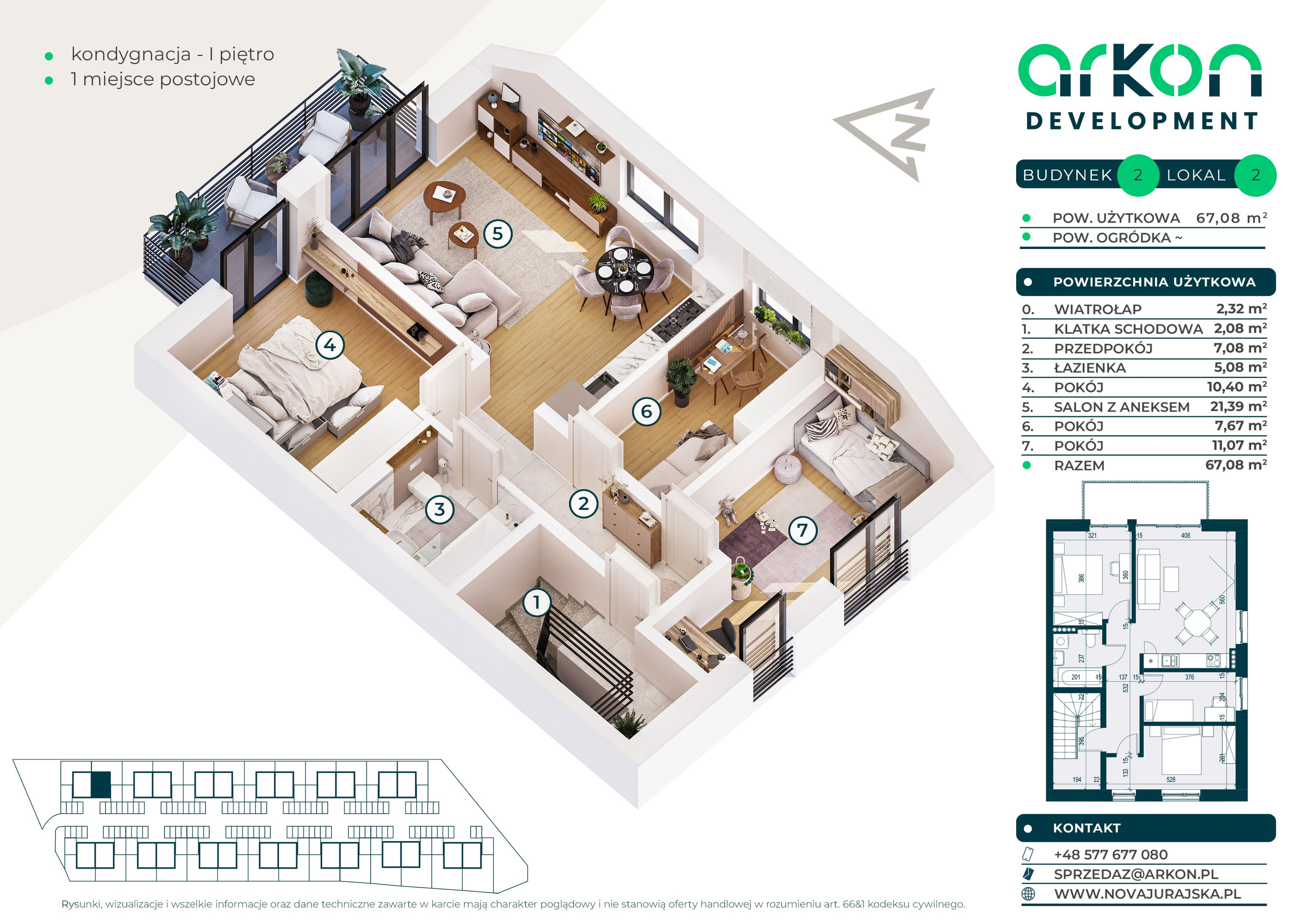 Mieszkanie 67,08 m², piętro 1, oferta nr 2/2, Nova Jurajska, Kraków, Modlnica, ul. Jurajska-idx