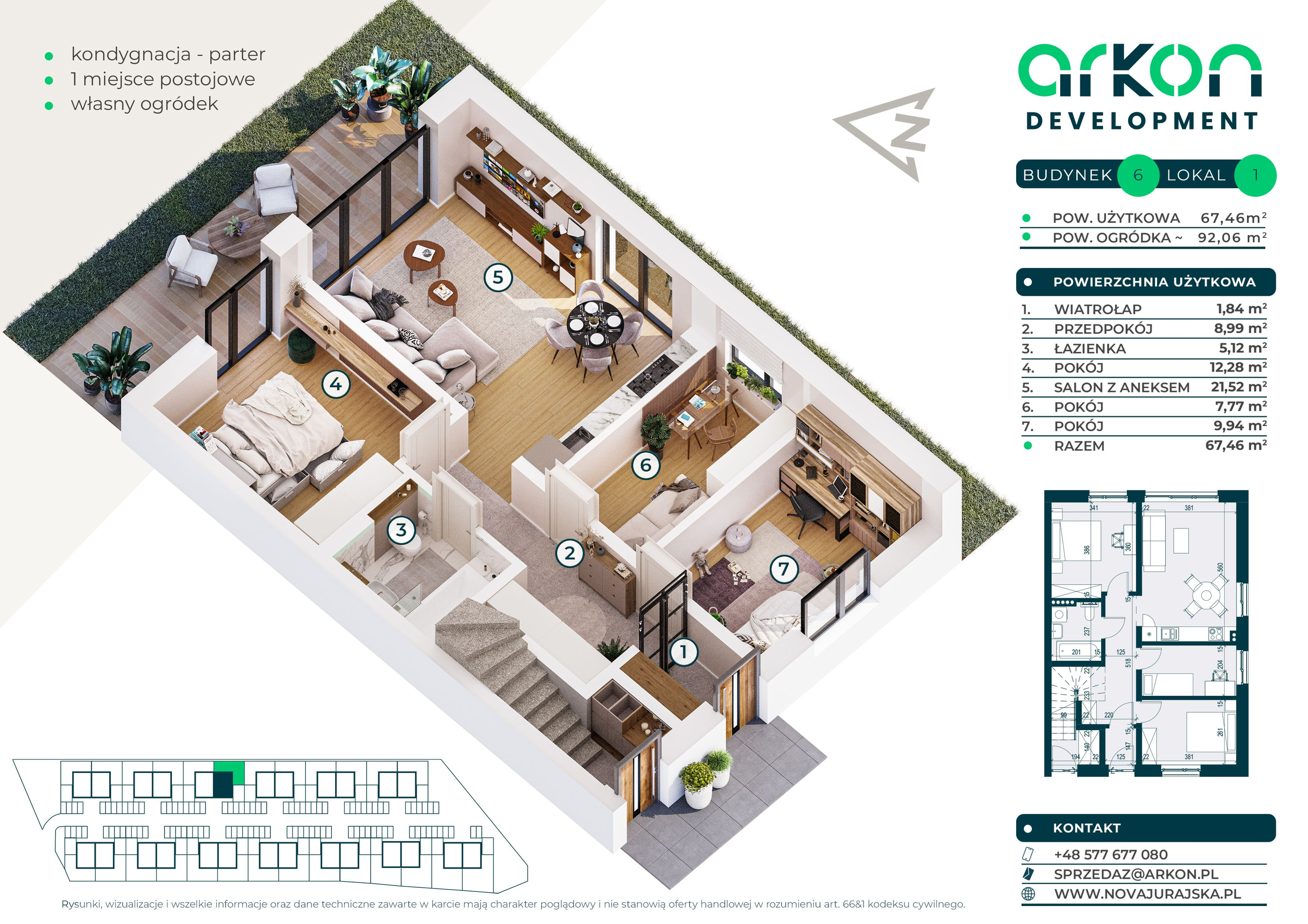 Mieszkanie 67,46 m², parter, oferta nr 6/1, Nova Jurajska, Kraków, Modlnica, ul. Jurajska-idx