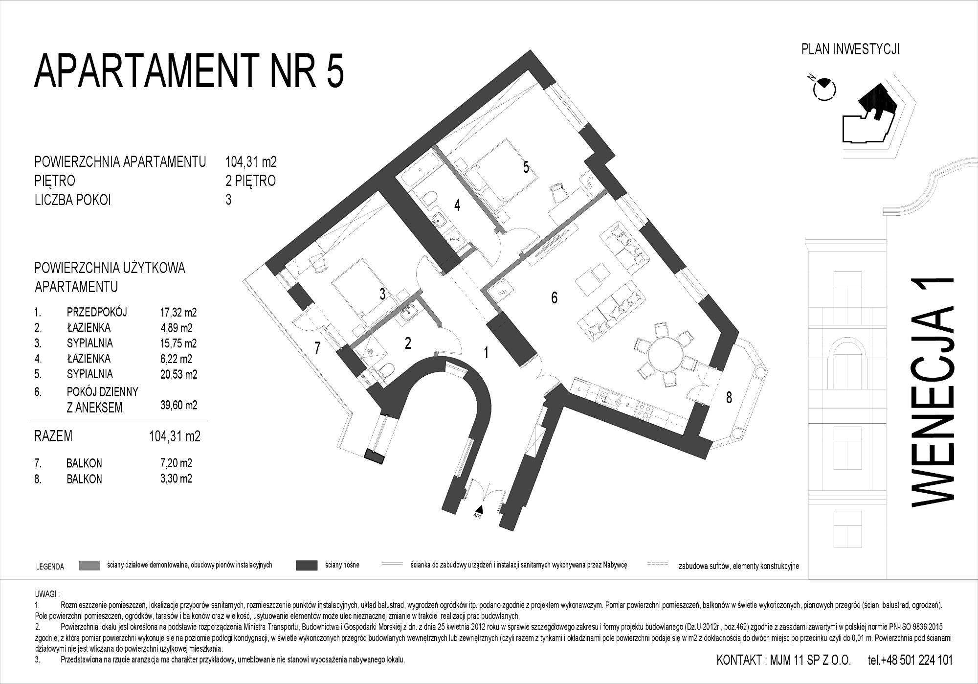 Apartament 104,31 m², piętro 2, oferta nr A5, Wenecja 1, Kraków, Stare Miasto, Piasek, ul. Wenecja / Garncarska-idx