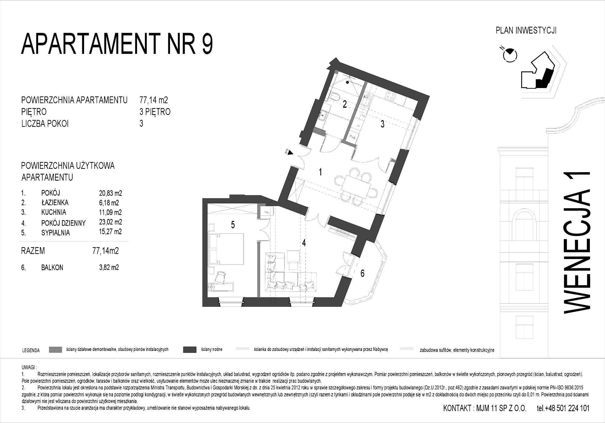 Apartament 77,14 m², piętro 3, oferta nr A9, Wenecja 1, Kraków, Stare Miasto, Piasek, ul. Wenecja / Garncarska-idx