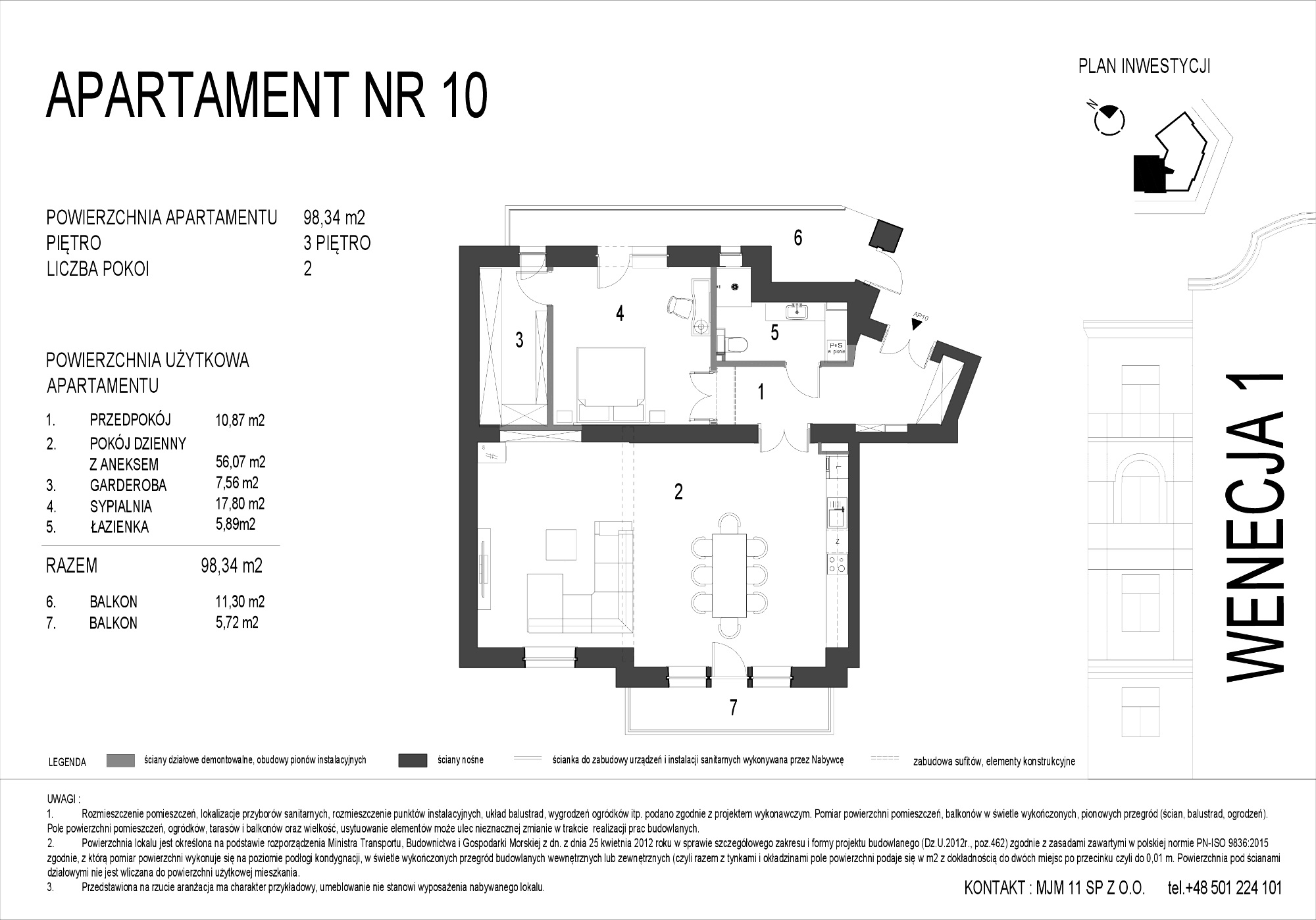 Apartament 98,34 m², piętro 3, oferta nr A10, Wenecja 1, Kraków, Stare Miasto, Piasek, ul. Wenecja / Garncarska-idx