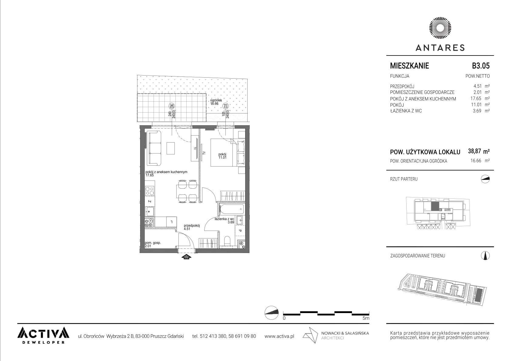 Mieszkanie 38,87 m², parter, oferta nr B3.05, Antares B3, Pruszcz Gdański, ul. Lilli Wenedy-idx